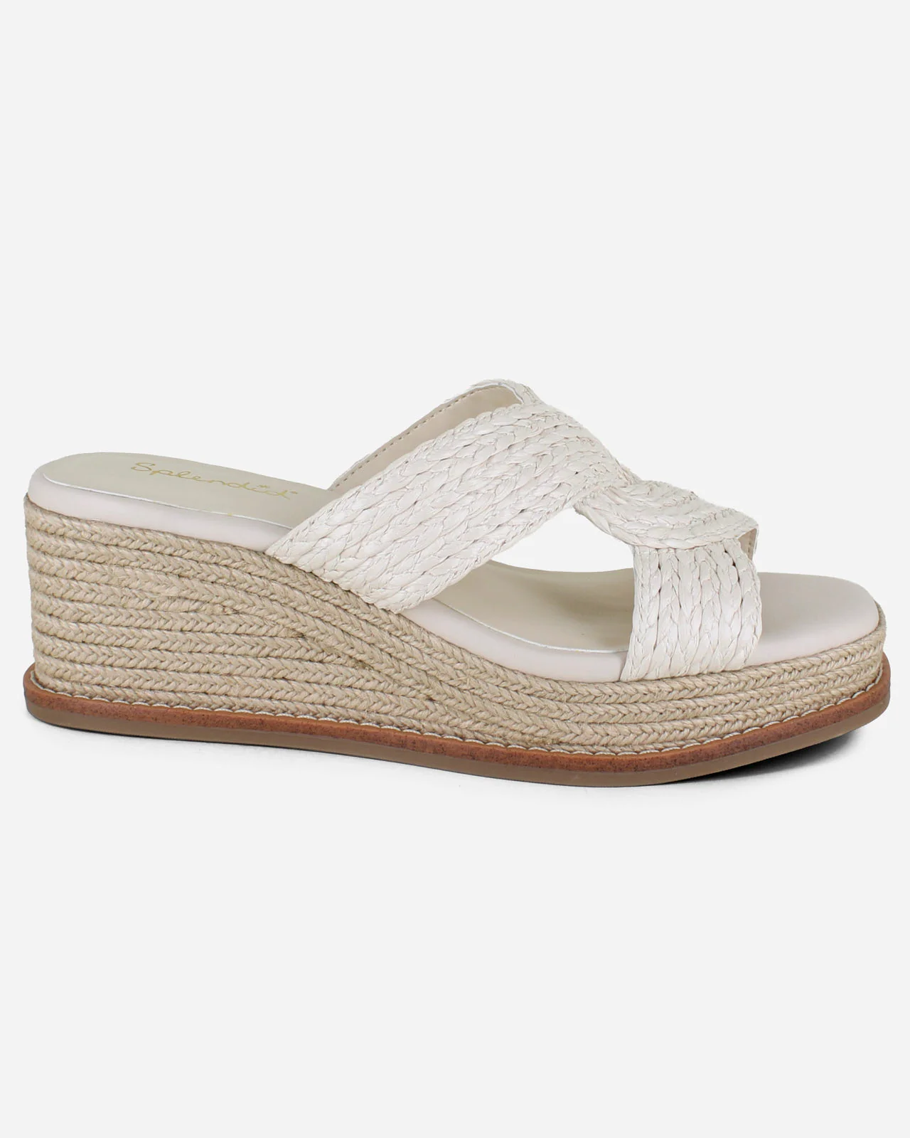 Daria Raffia Wedge in Oat - Image 2