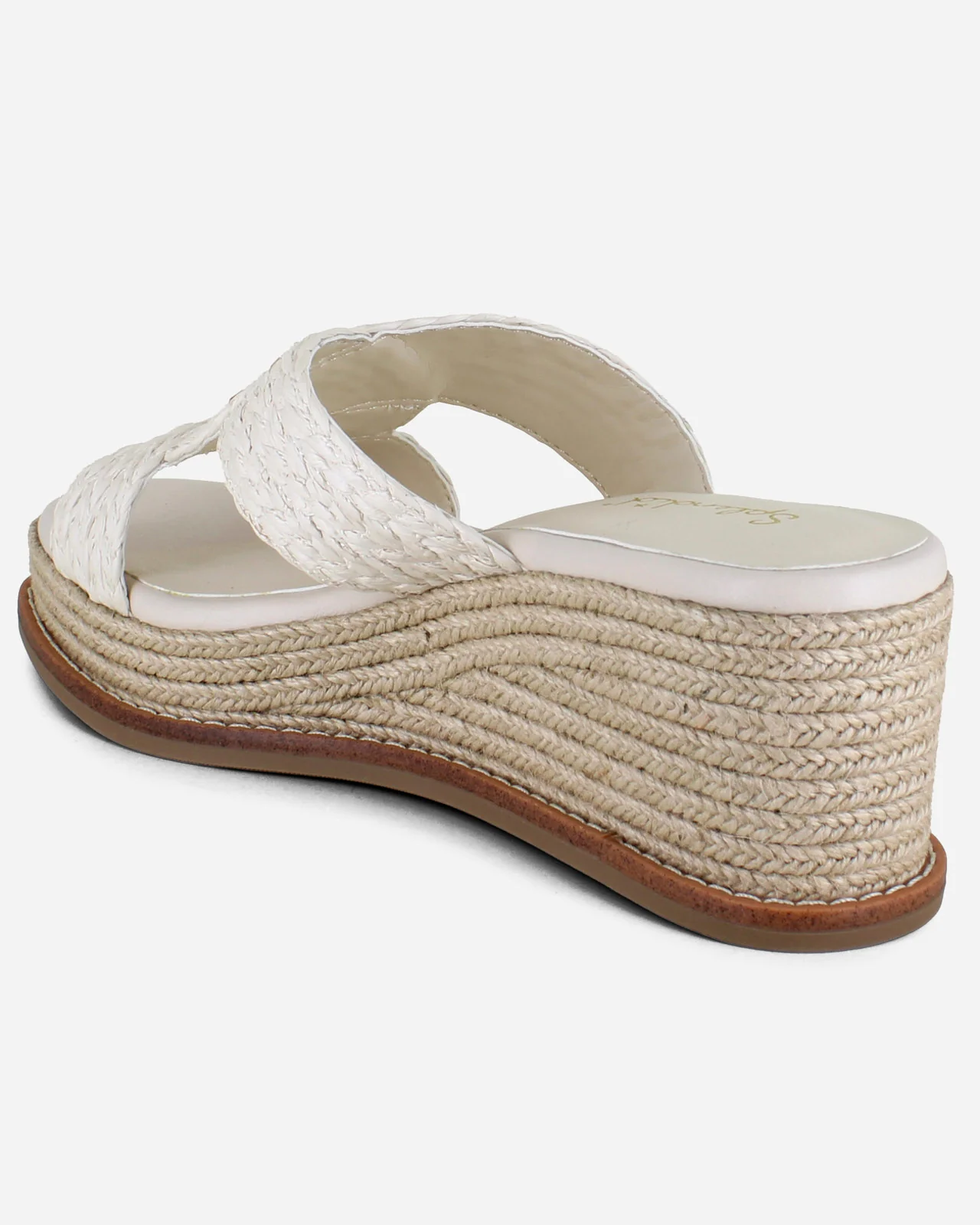 Daria Raffia Wedge in Oat - Image 4