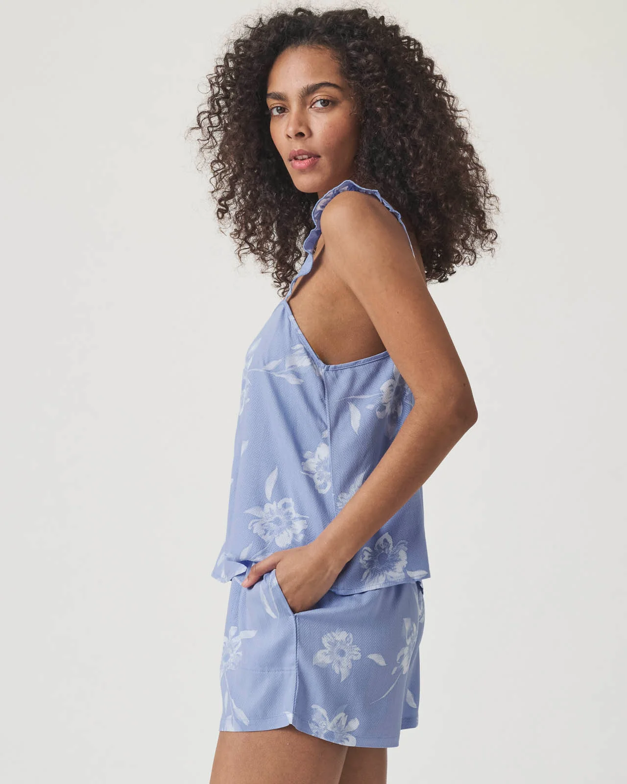 Down the Aisle Floral Cami and Boxer Sleep Set - Image 4