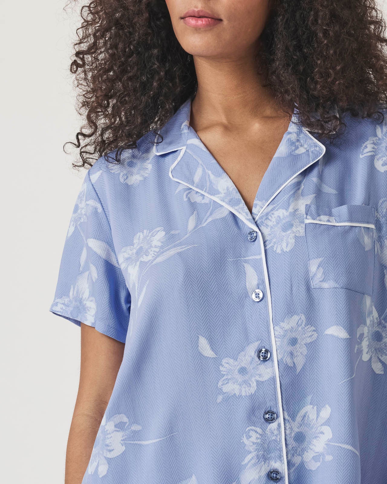 Down the Aisle Floral Notch Collar and Short Sleep Set - Image 3