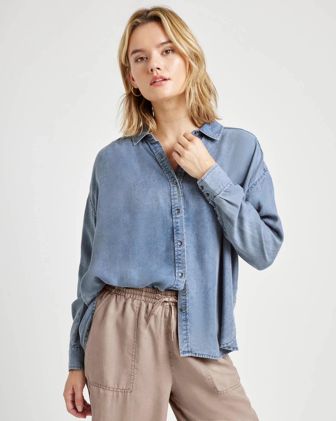 Ella Indigo Button Down