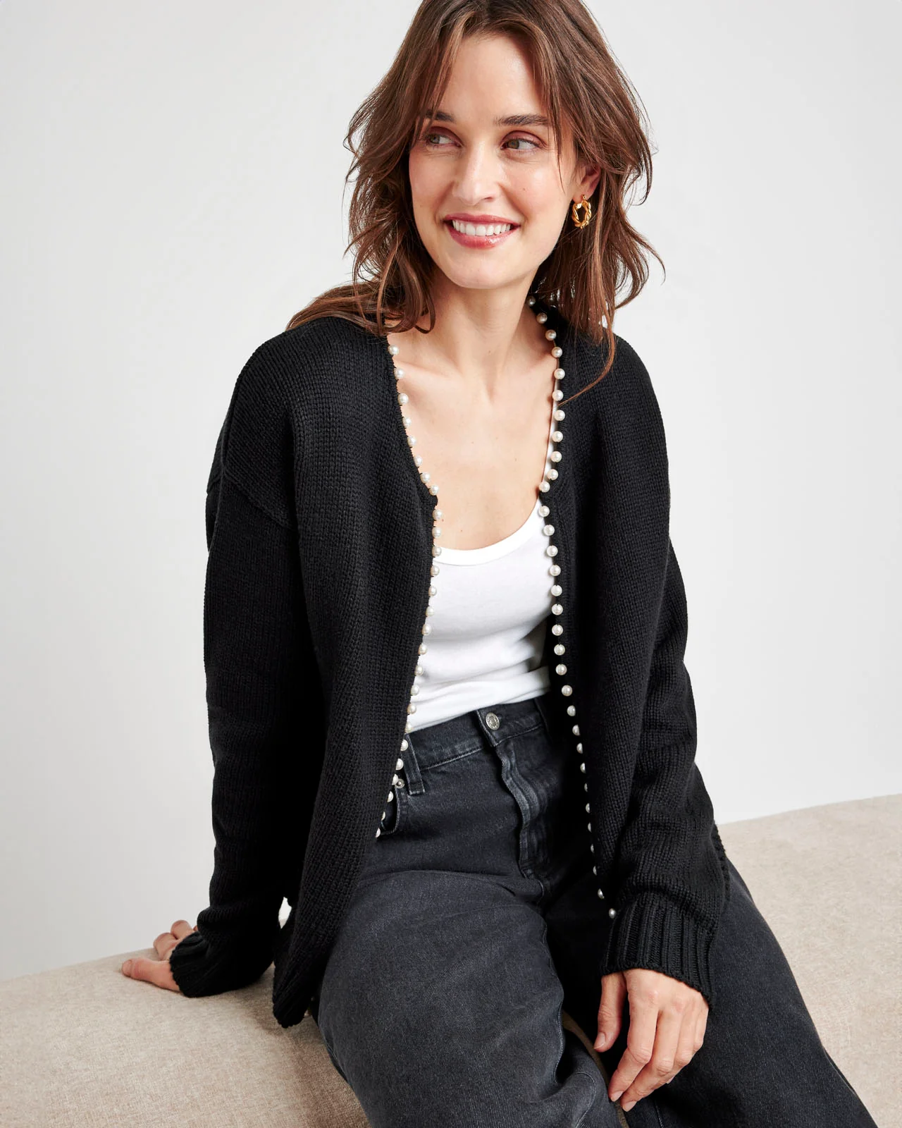 Emmy Cashblend Pearl Cardigan - Image 6