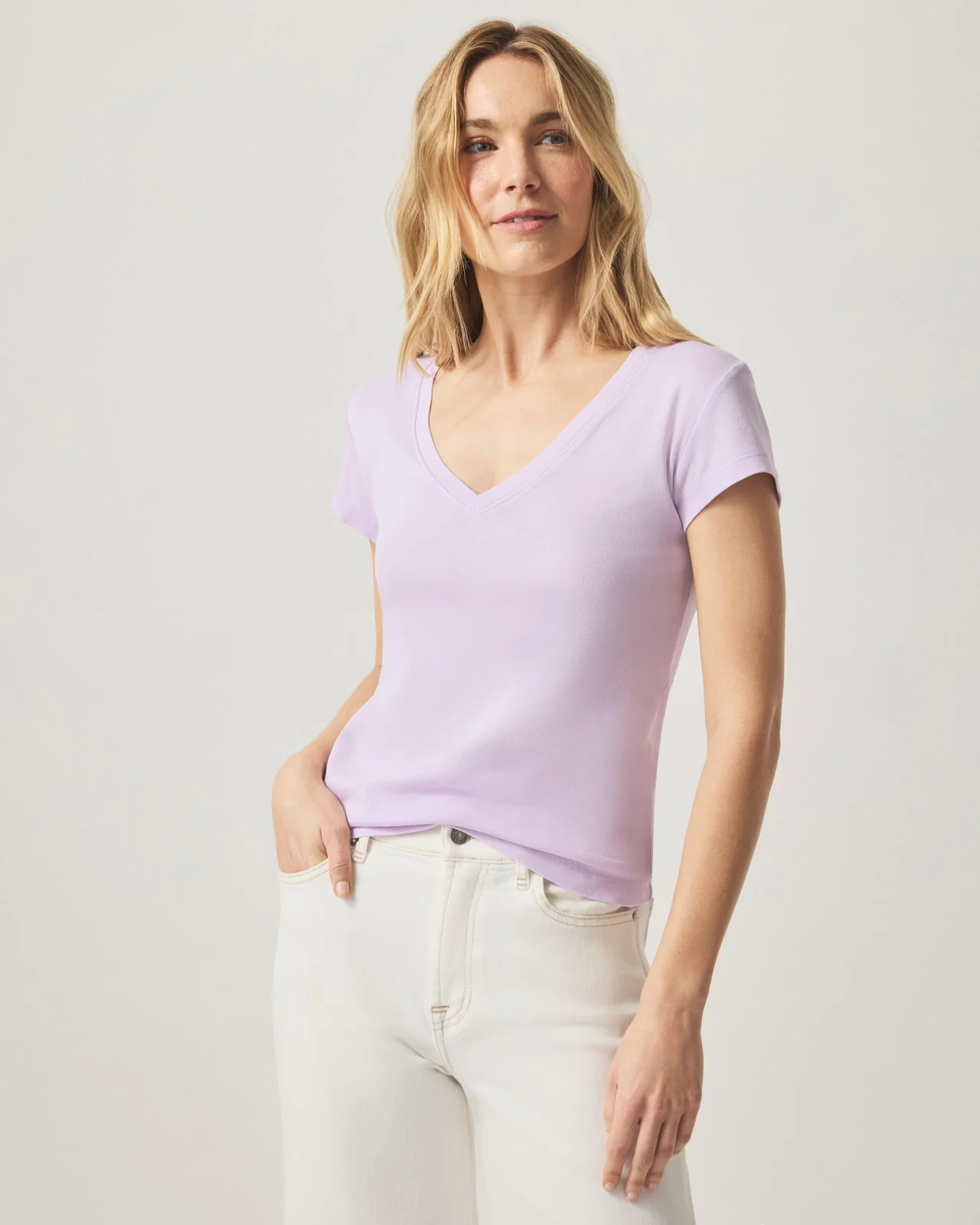 Faye V-Neck Tee - Image 67