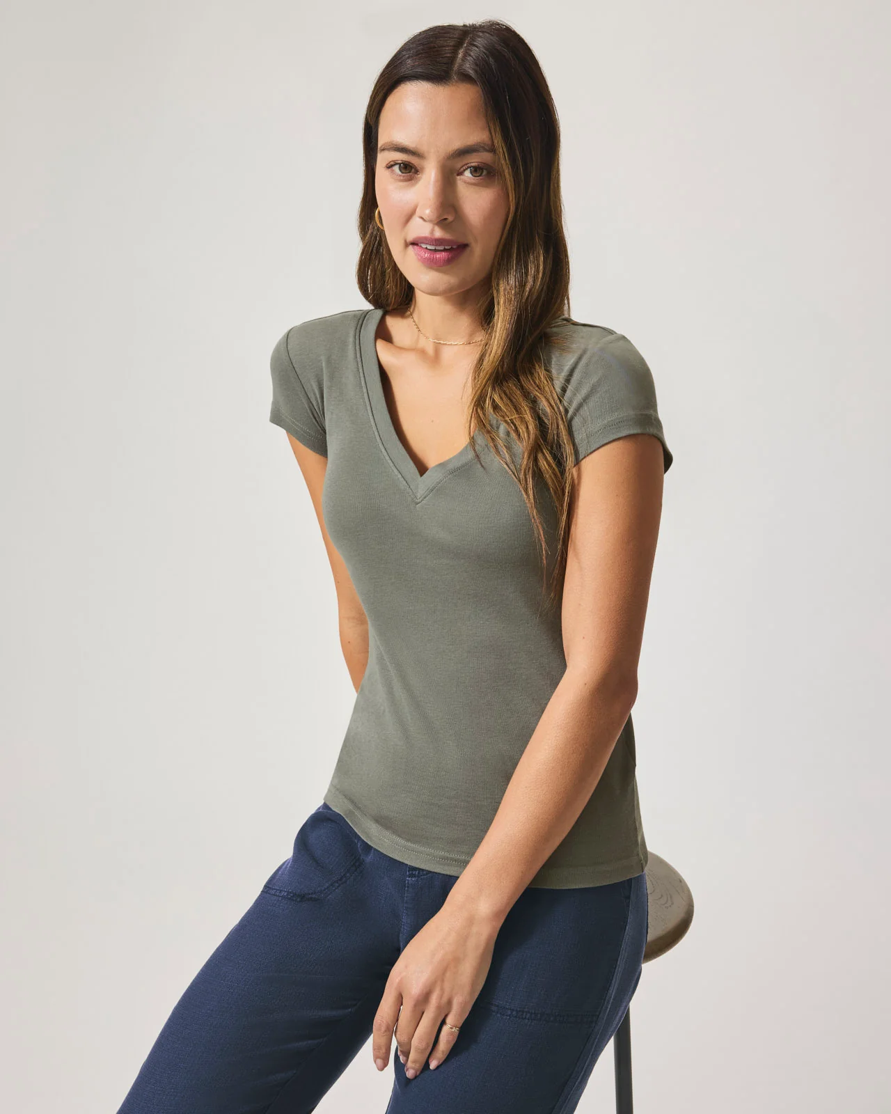 Faye V-Neck Tee - Image 73
