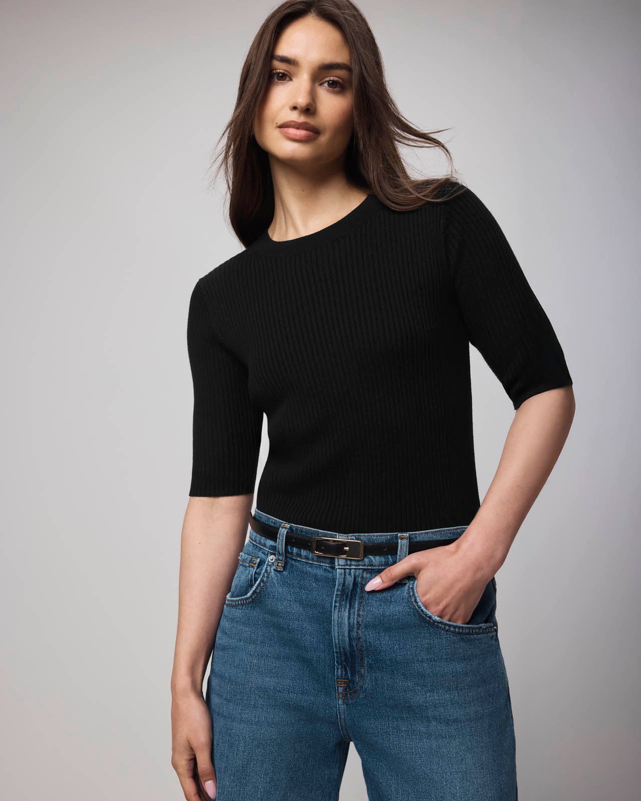 Georgie Cashblend Elbow Sleeve Sweater - Image 6