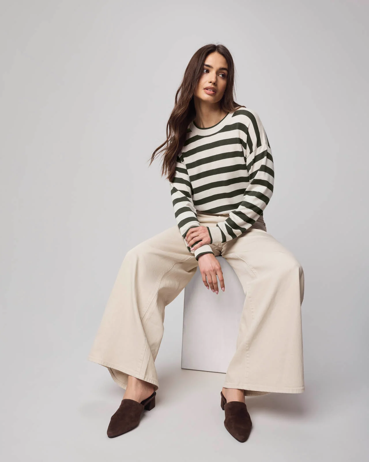 Georgie Cashblend Stripe Pullover Sweater