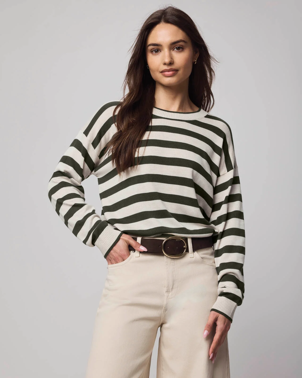 Georgie Cashblend Stripe Pullover Sweater - Image 2