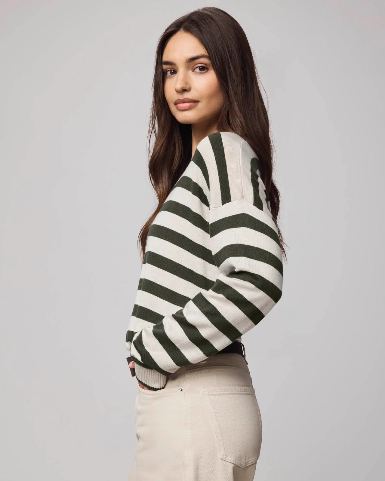 Georgie Cashblend Stripe Pullover Sweater - Image 3