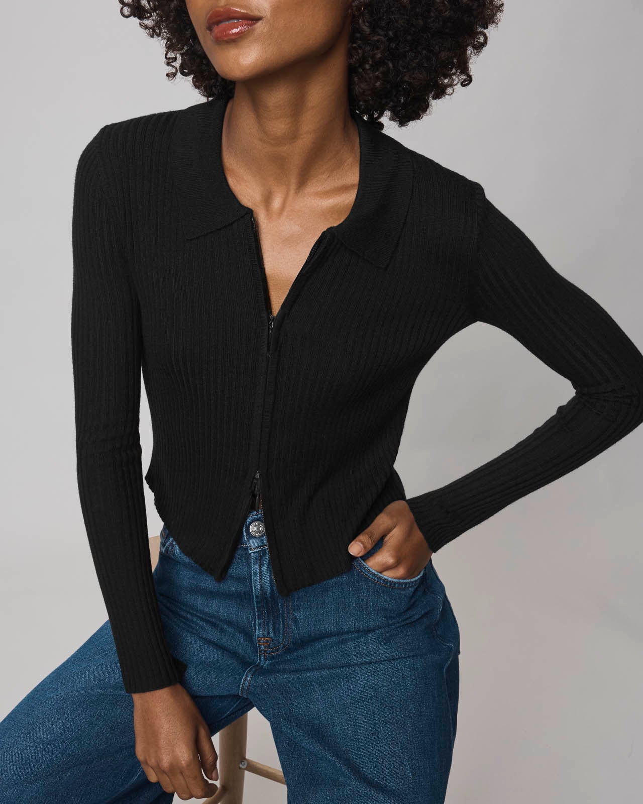 Georgie Cashblend Two-Way Zip Sweater - Image 16