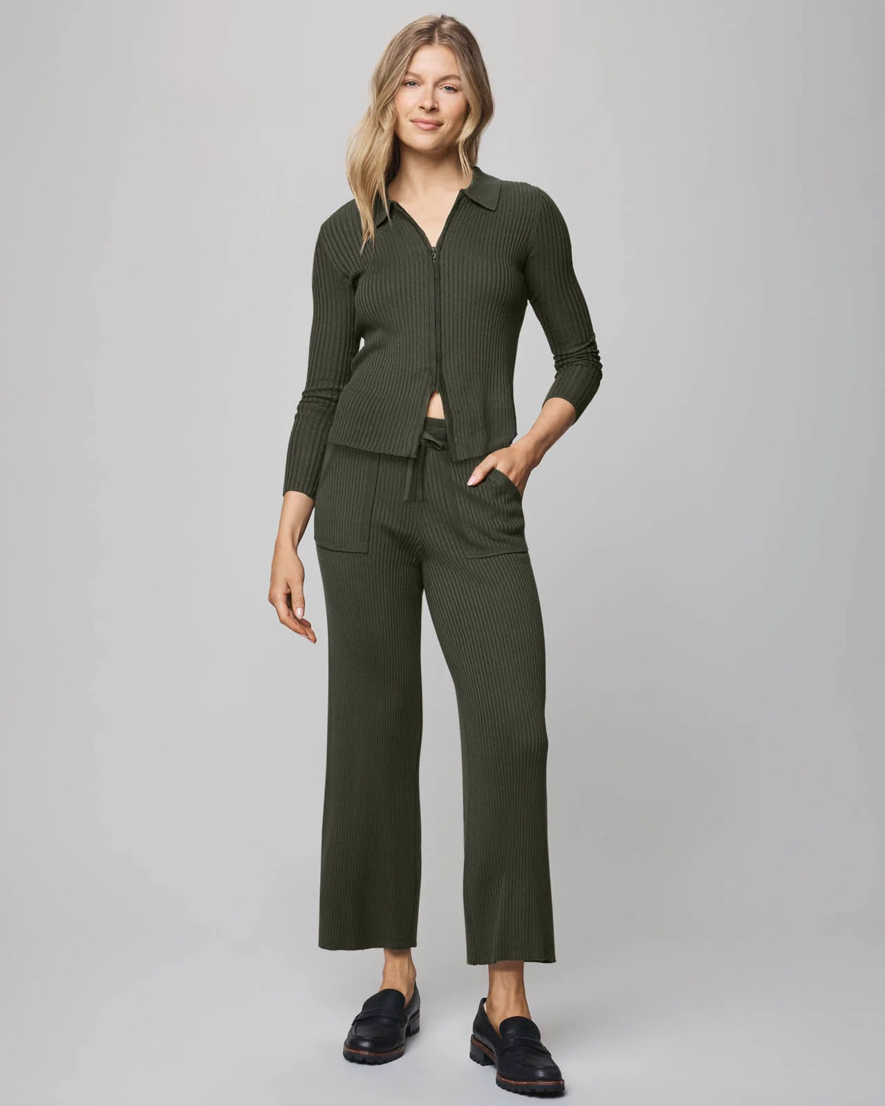 Georgie Cashblend Two-Way Zip Sweater - Image 2