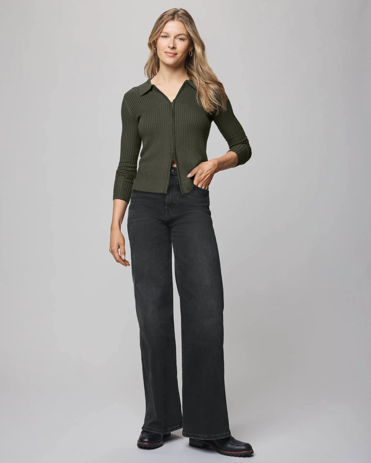 Georgie Cashblend Two-Way Zip Sweater - Image 3