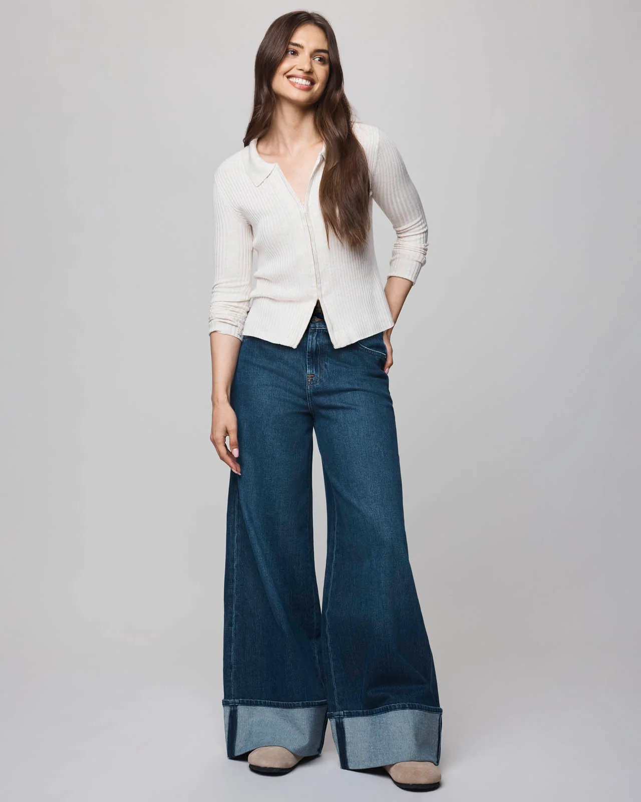 Georgie Cashblend Two-Way Zip Sweater - Image 6