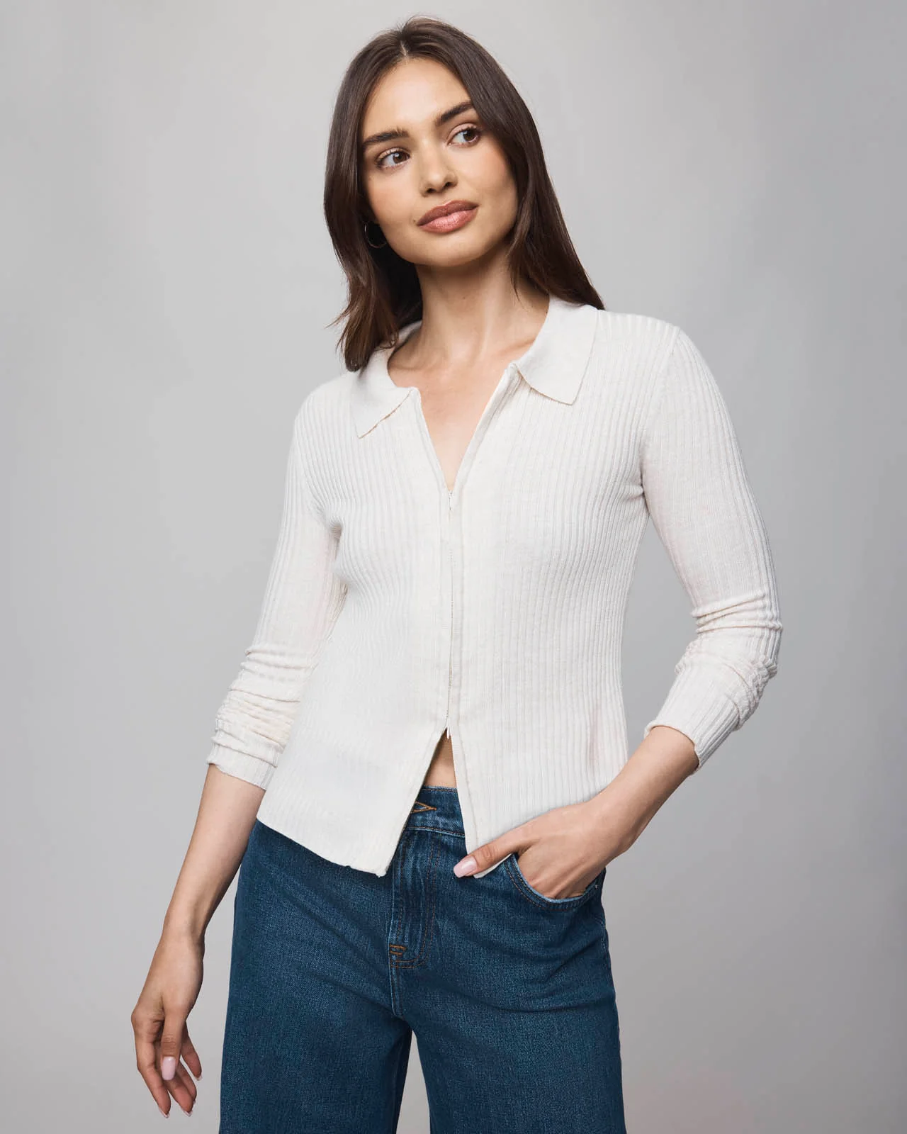 Georgie Cashblend Two-Way Zip Sweater - Image 7