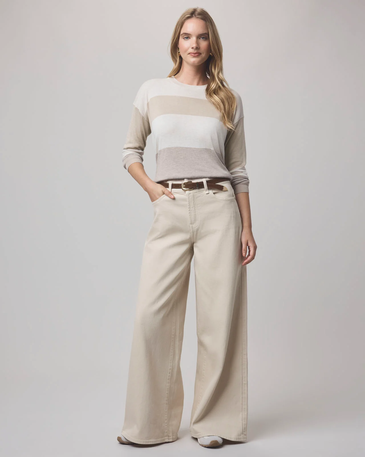 Georgie Pale Oak Stripe Sweater - Image 2