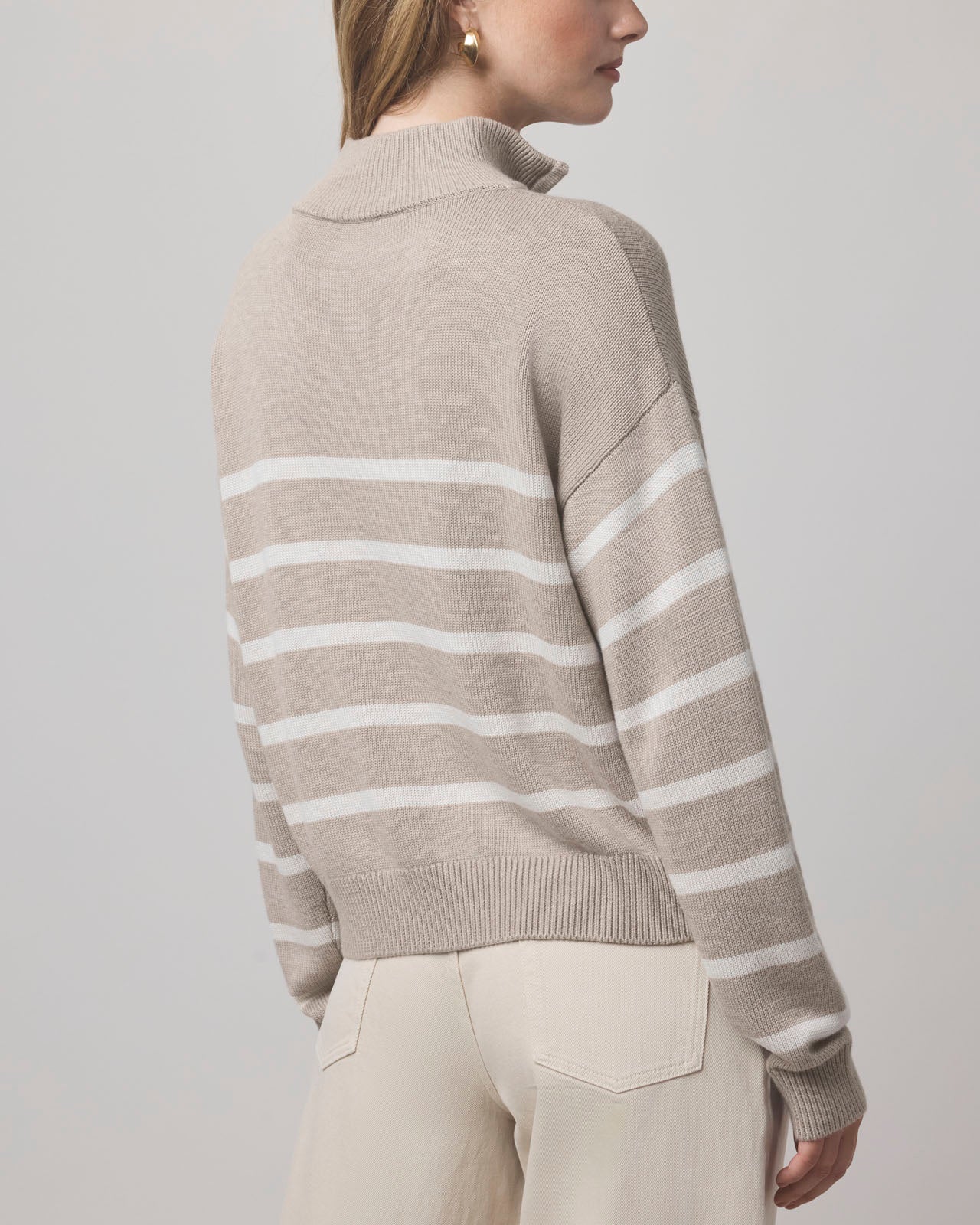 Georgie Stripe Quarter Zip Sweater - Image 10