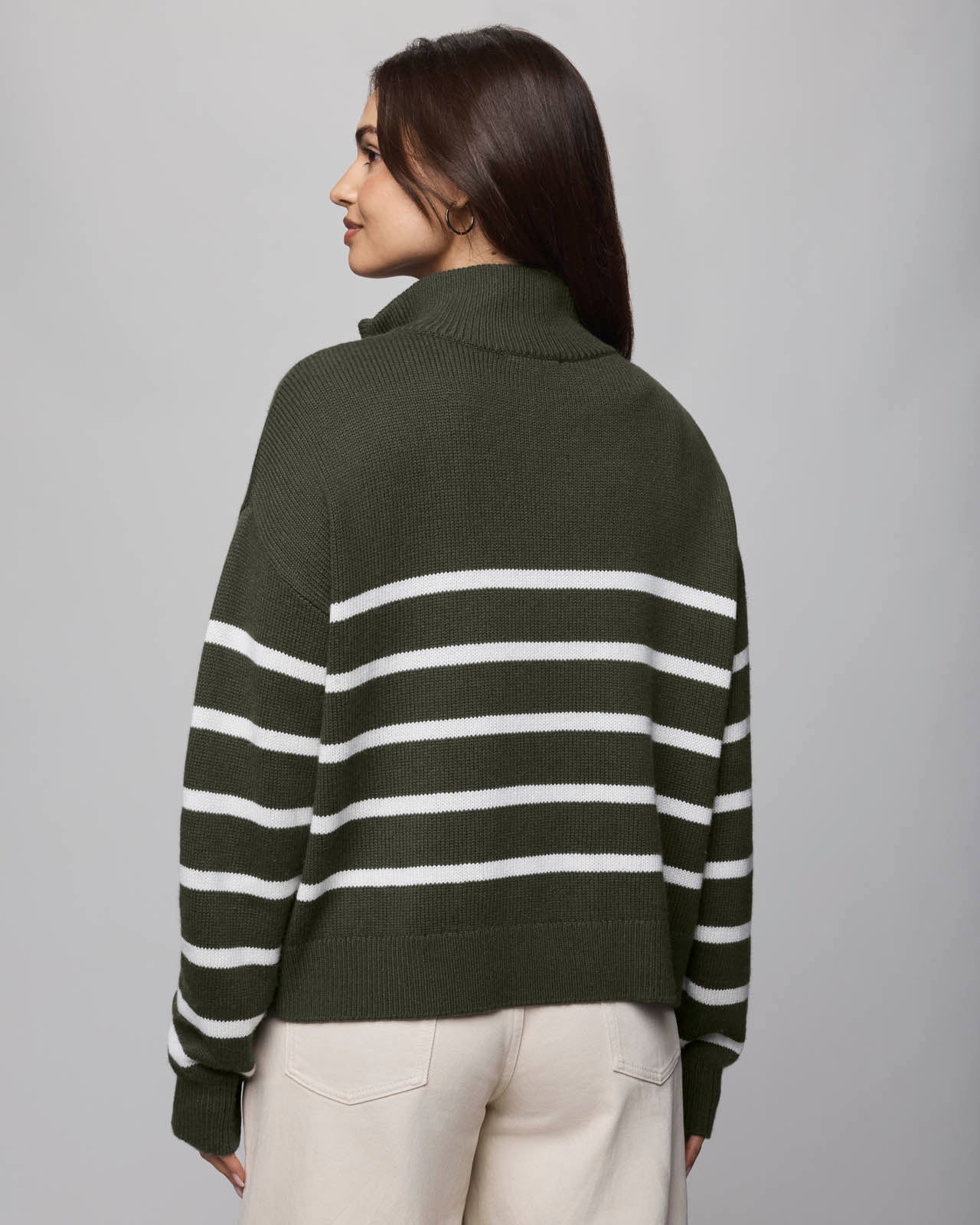 Georgie Stripe Quarter Zip Sweater - Image 4