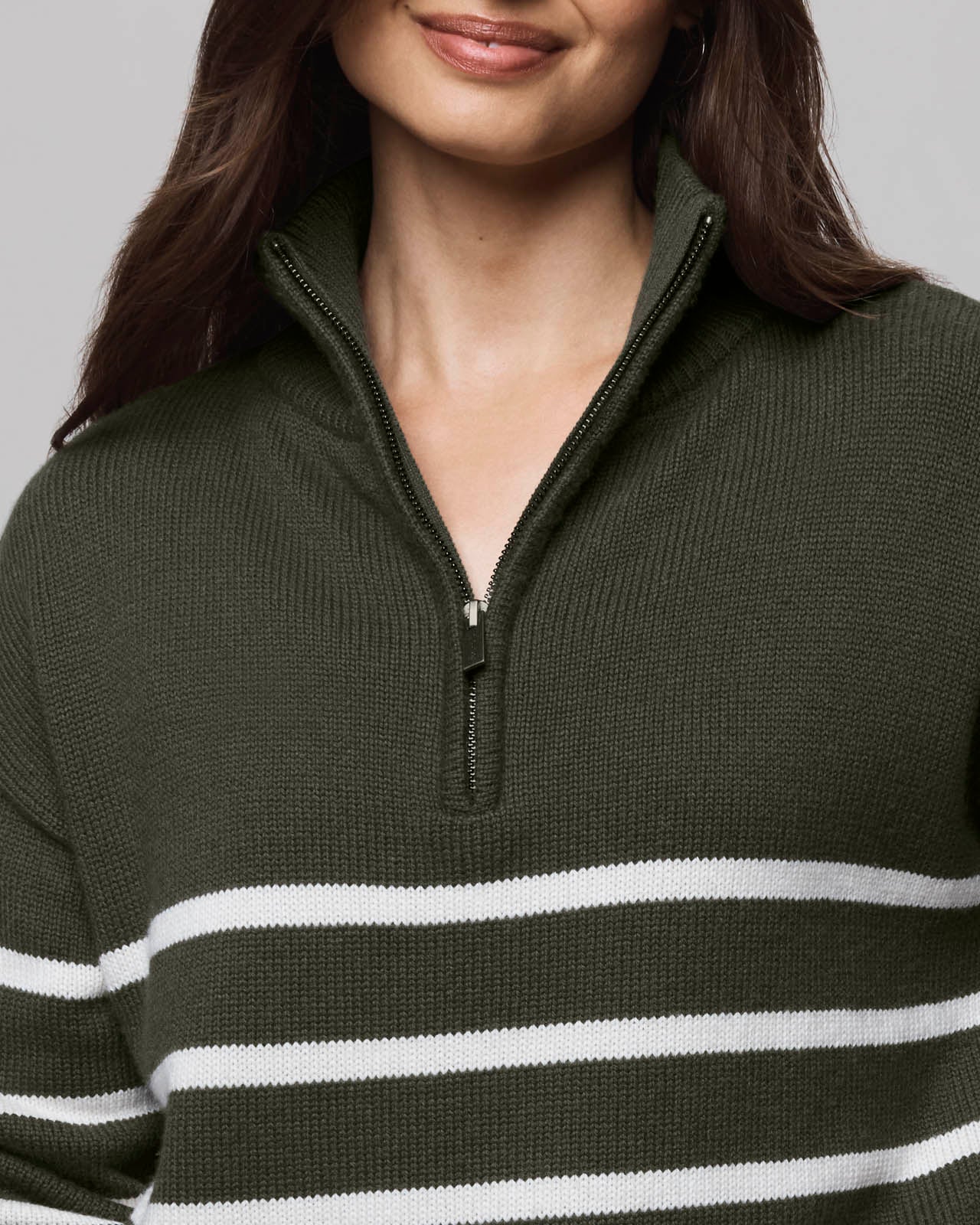 Georgie Stripe Quarter Zip Sweater - Image 6