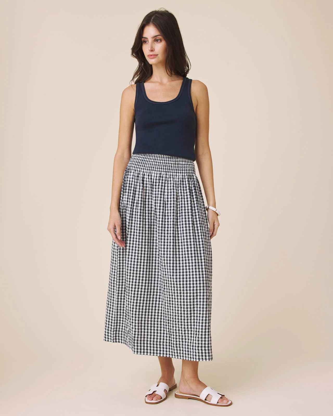 Gigi Gingham Midi Skirt