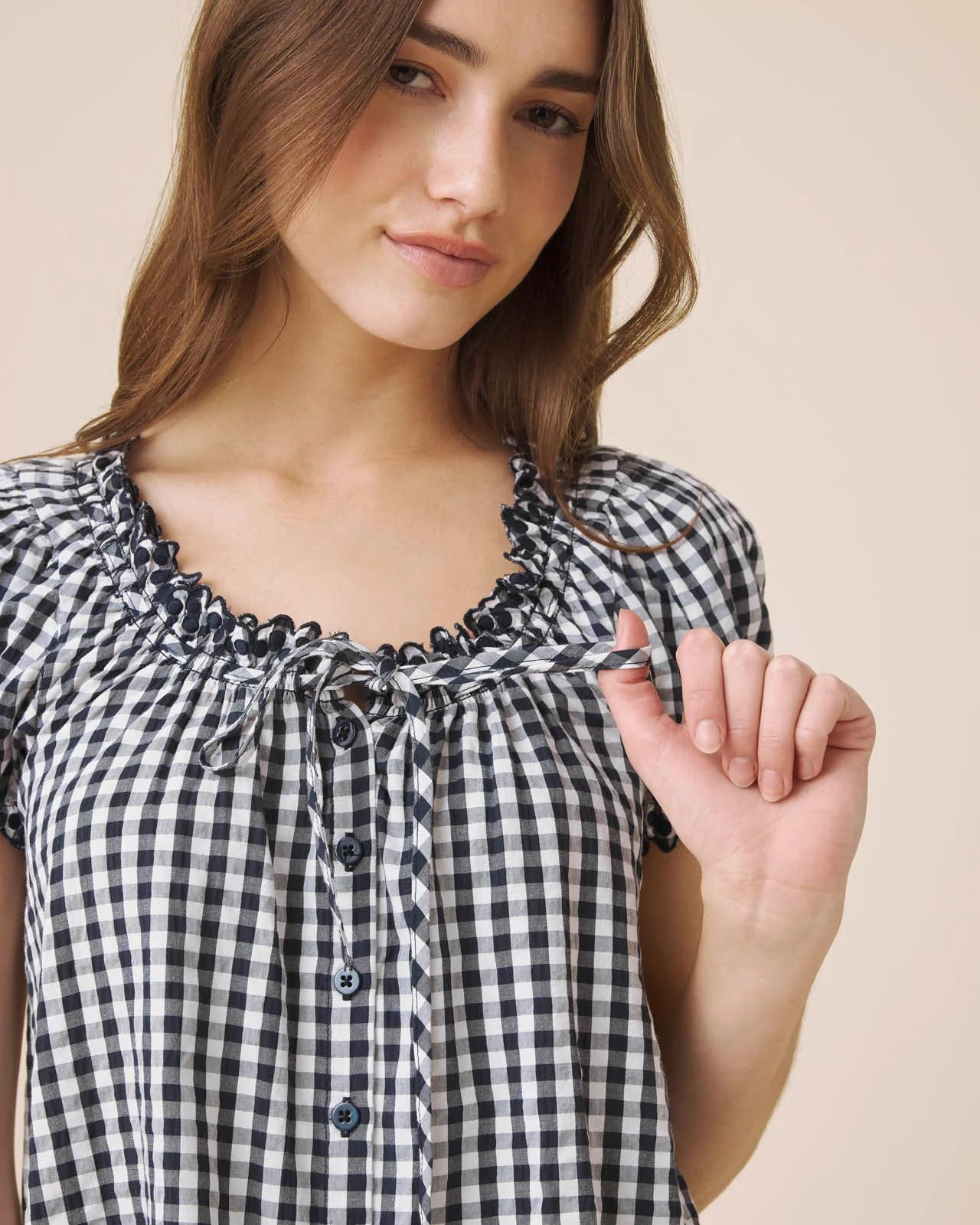 Gigi Gingham Puff Sleeve Top - Image 7