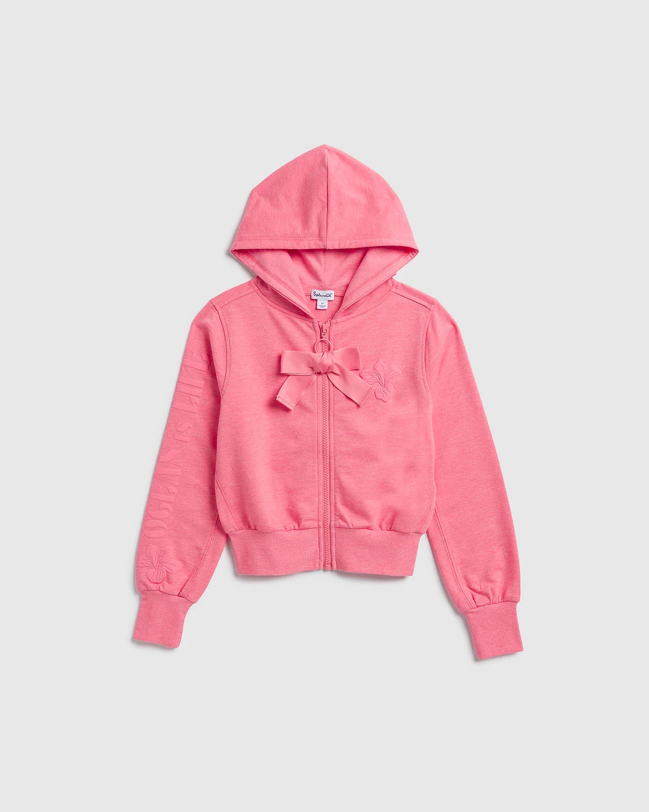 Girls Beach Flower Zip Hoodie