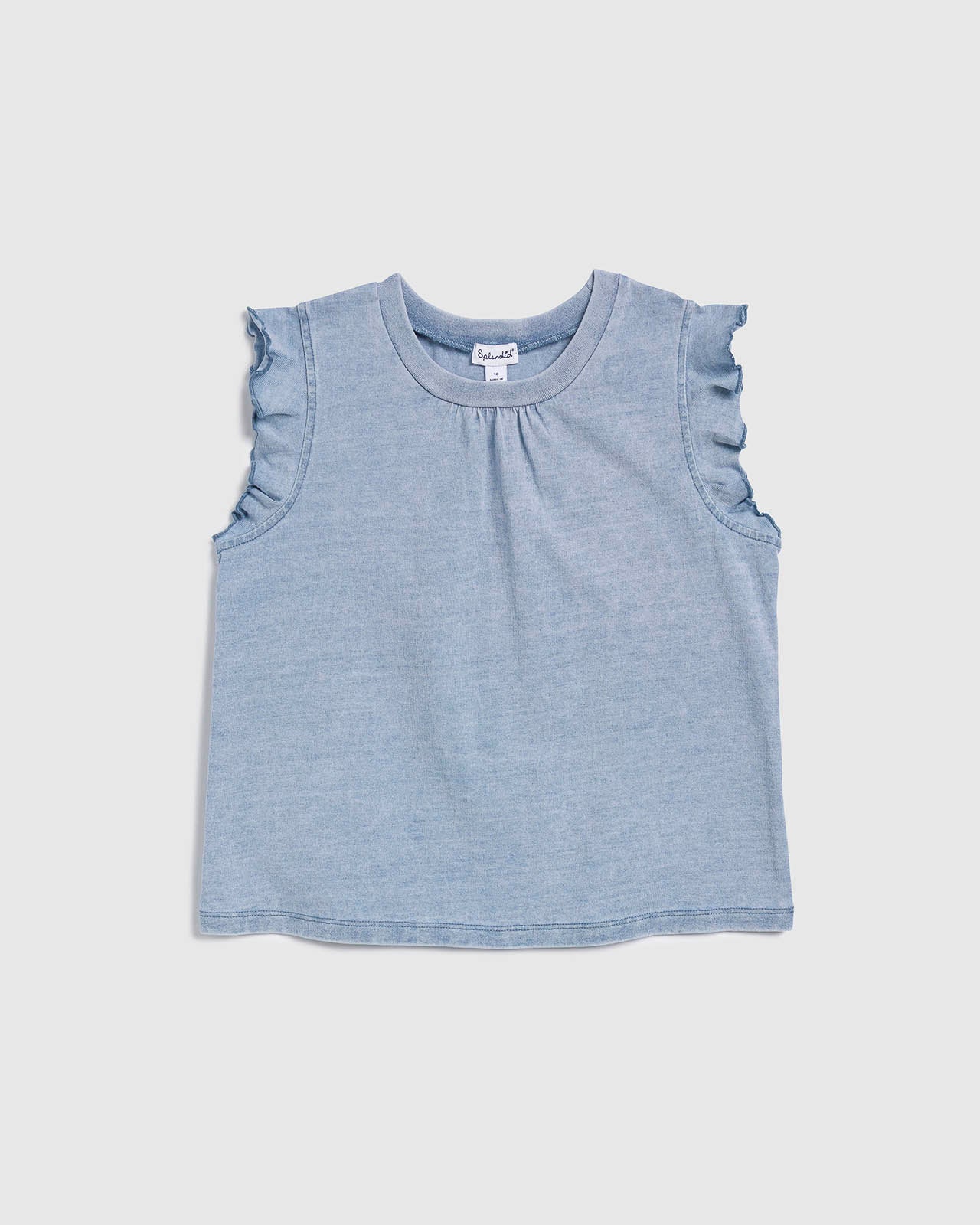 Girls Bleach Wash Short Sleeve Top