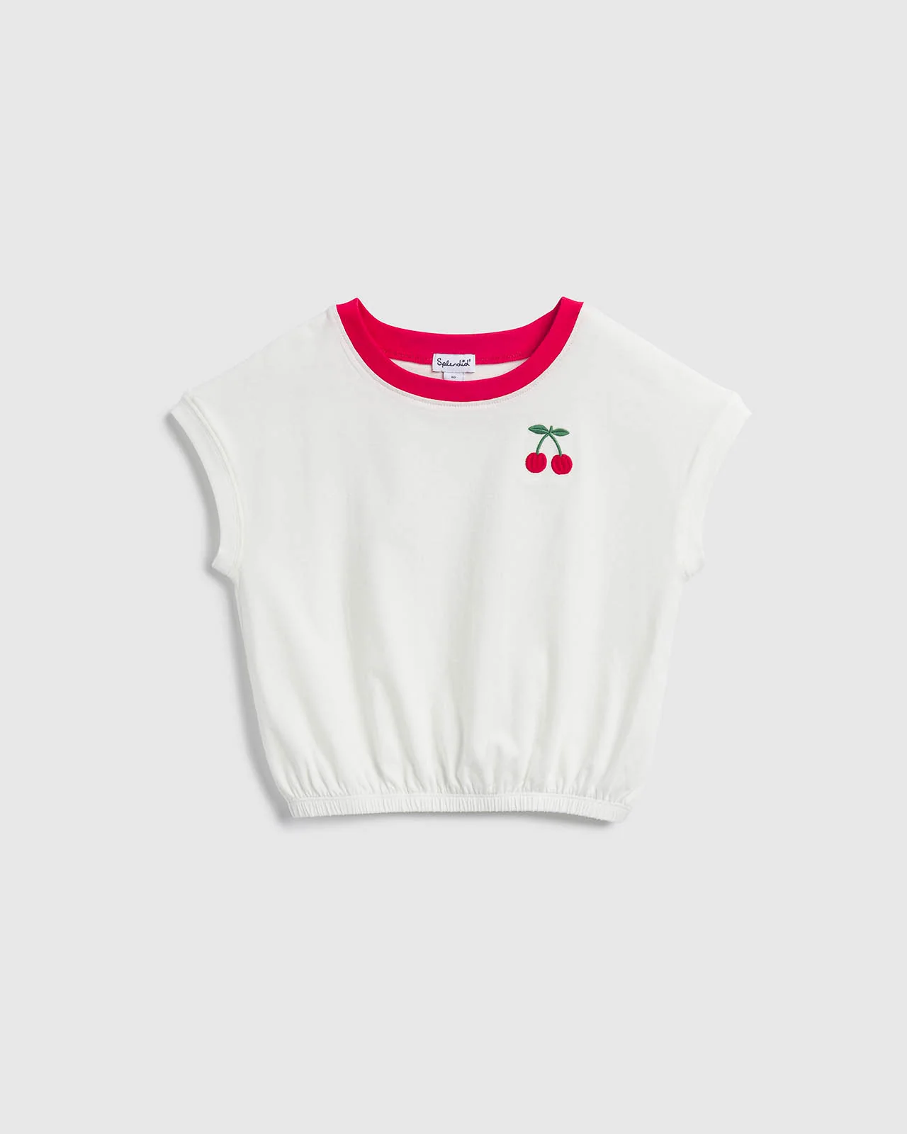 Girls Cherry Cinched Crewneck Top