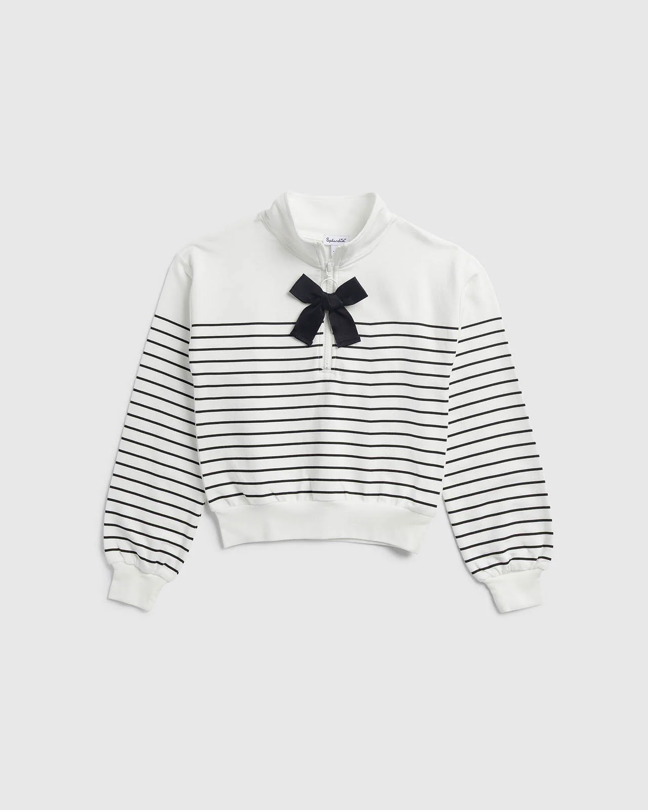 Girls Chic Stripe Quarter Zip