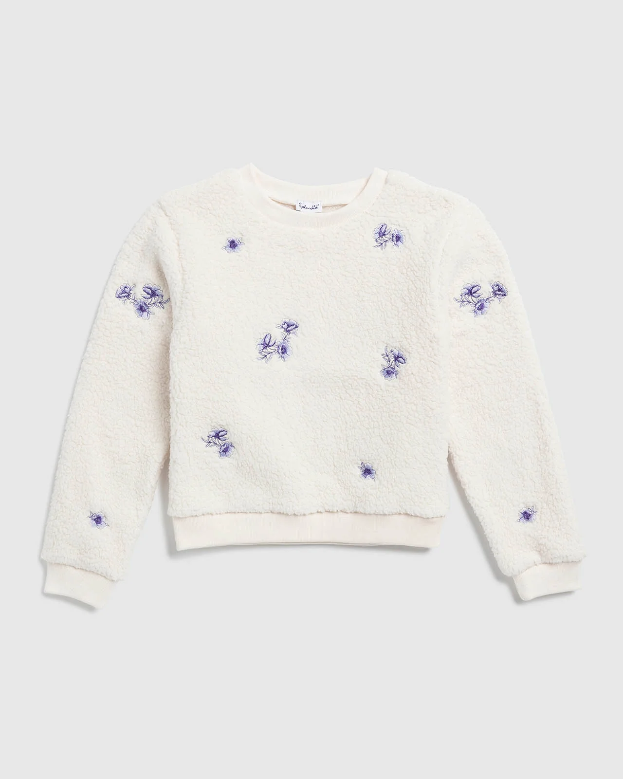 Girls Floral Fleece Sweatshirt