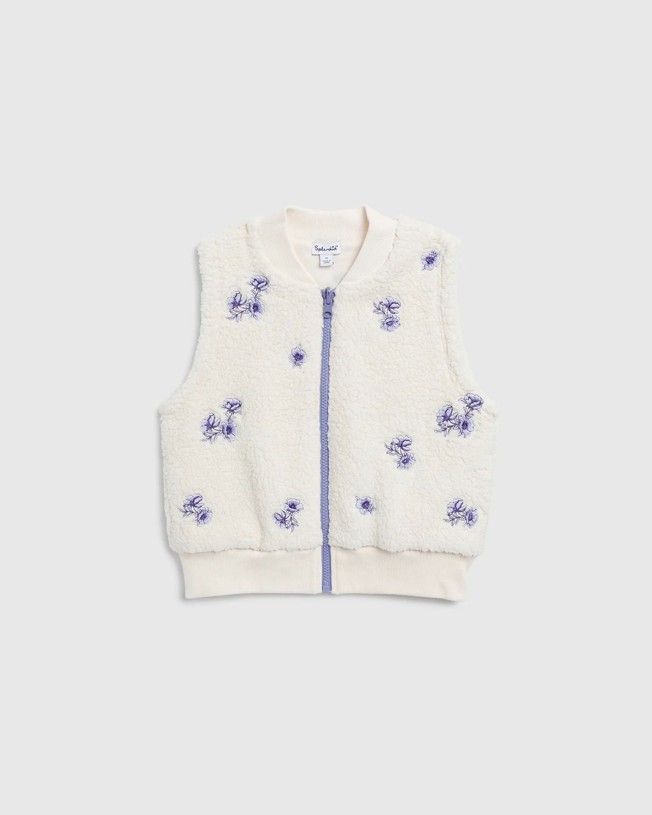 Girls Floral Fleece Vest
