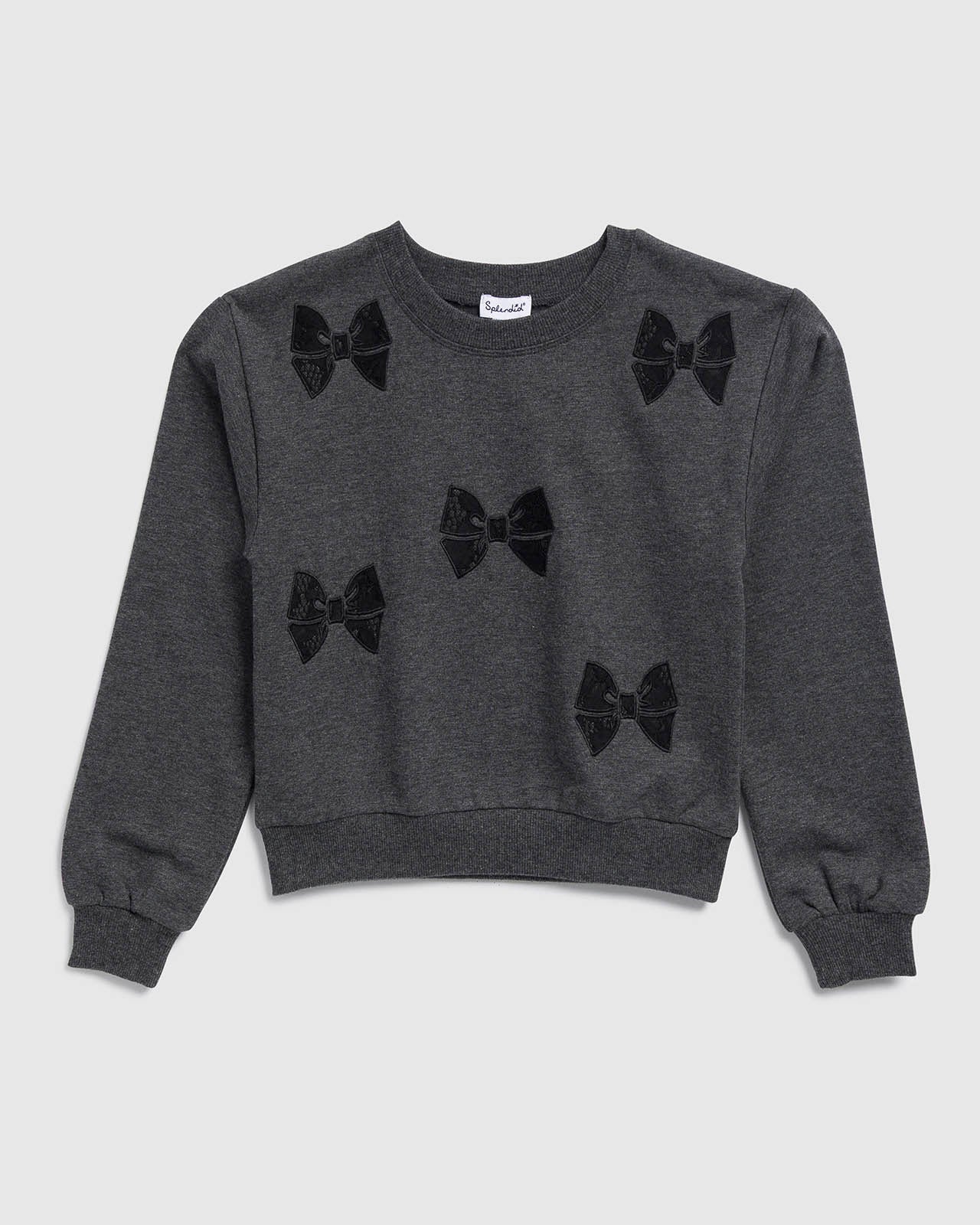 Girls Lacy Bow Sweatshirt