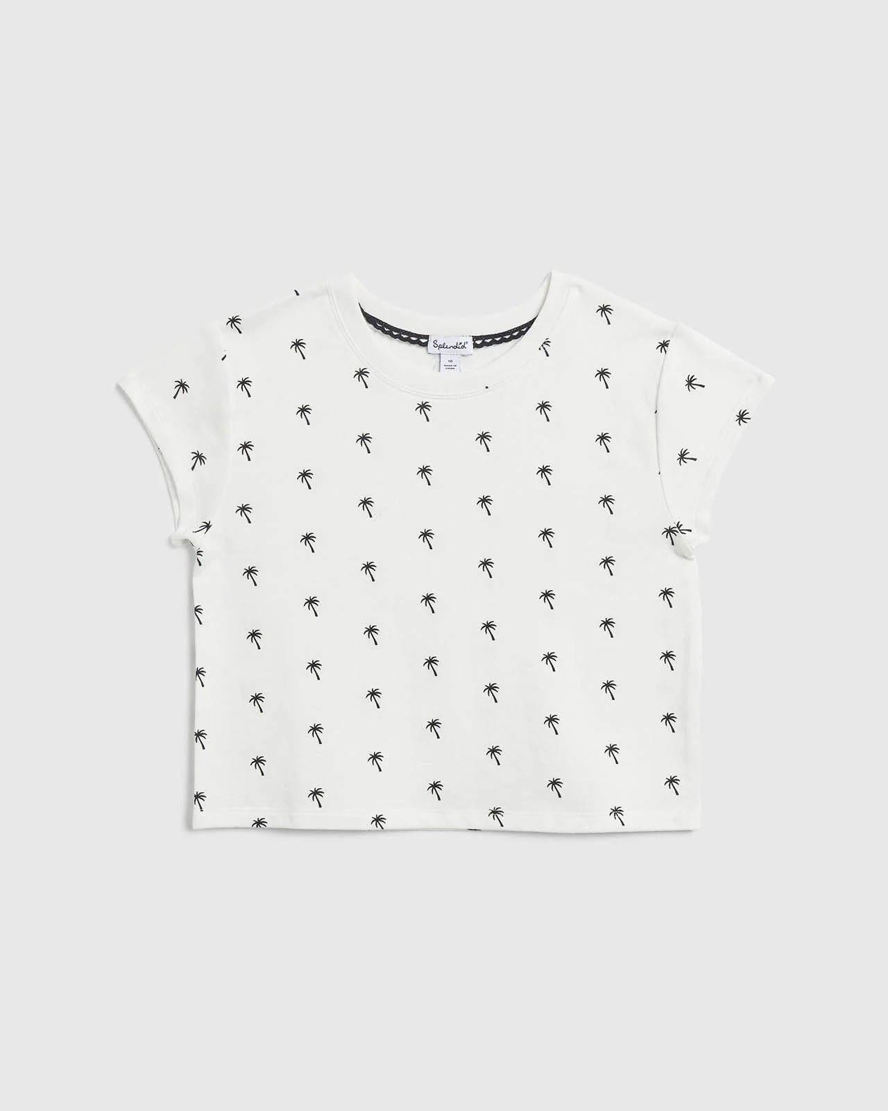 Girls Pretty Palm Tree Short Sleeve Tee