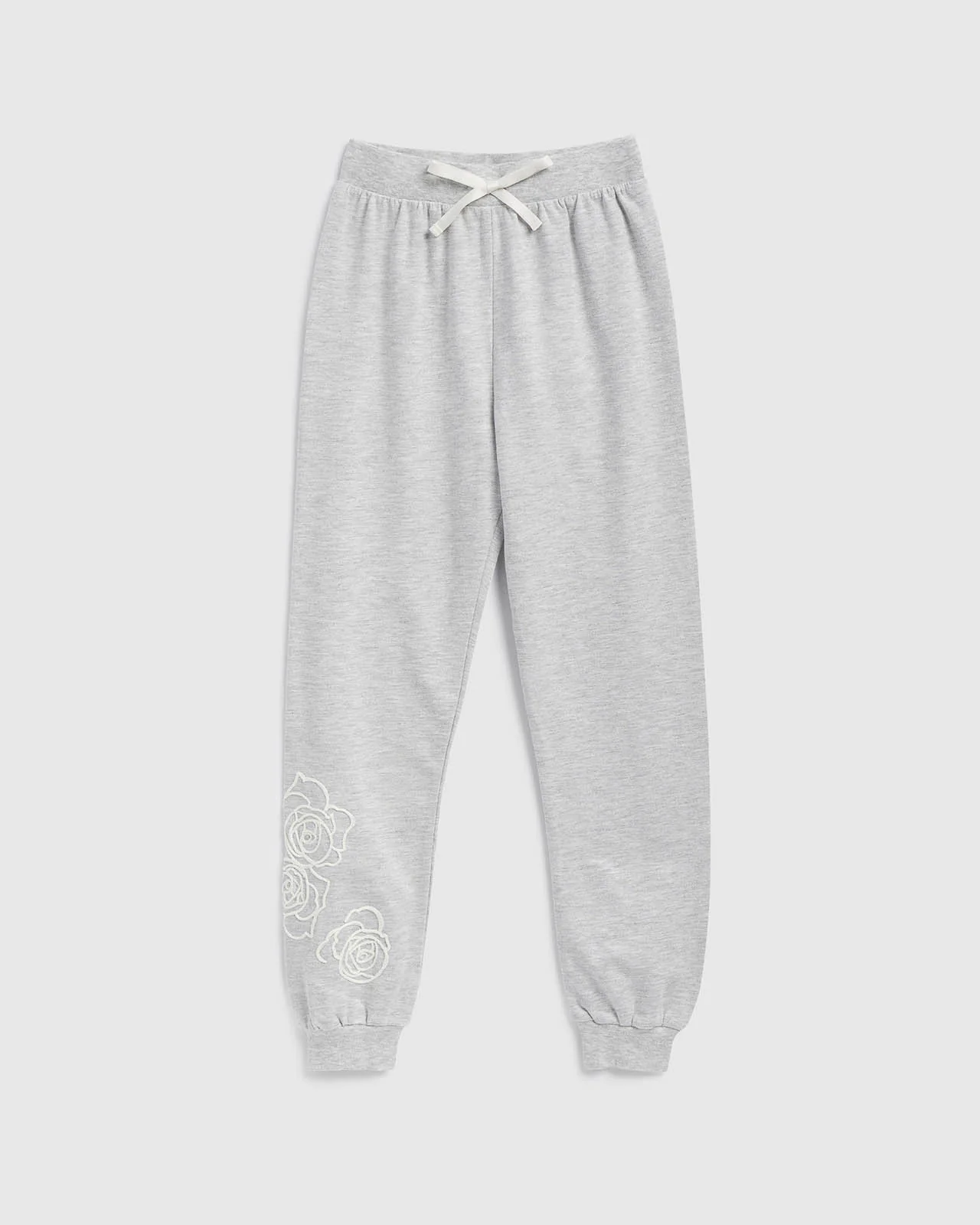 Girls Rose Embroidered Jogger