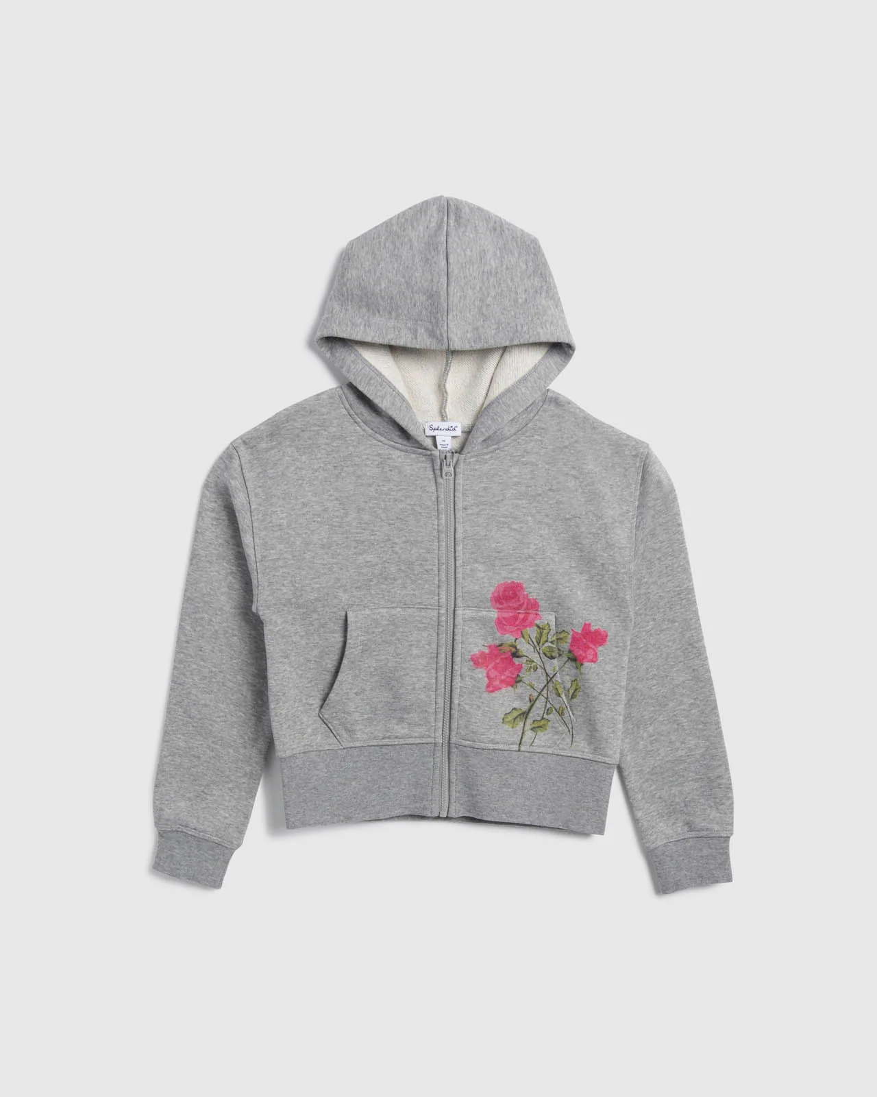 Girls Rose Zip Up Hoodie