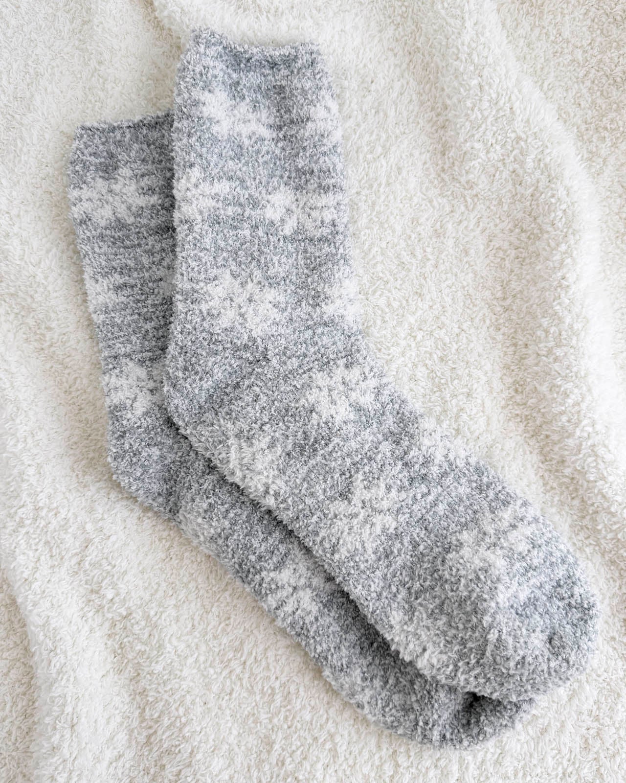 Grey Snowflake Bia Fuzzy Socks - Image 2