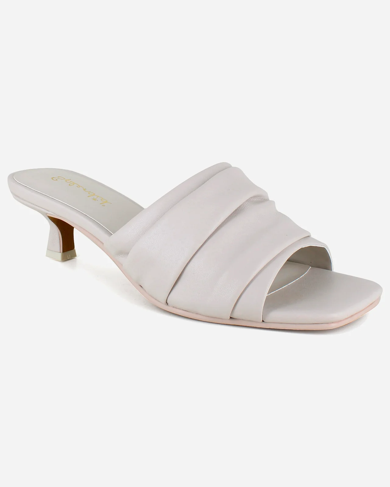 Harvey Kitten Heel in White Sand