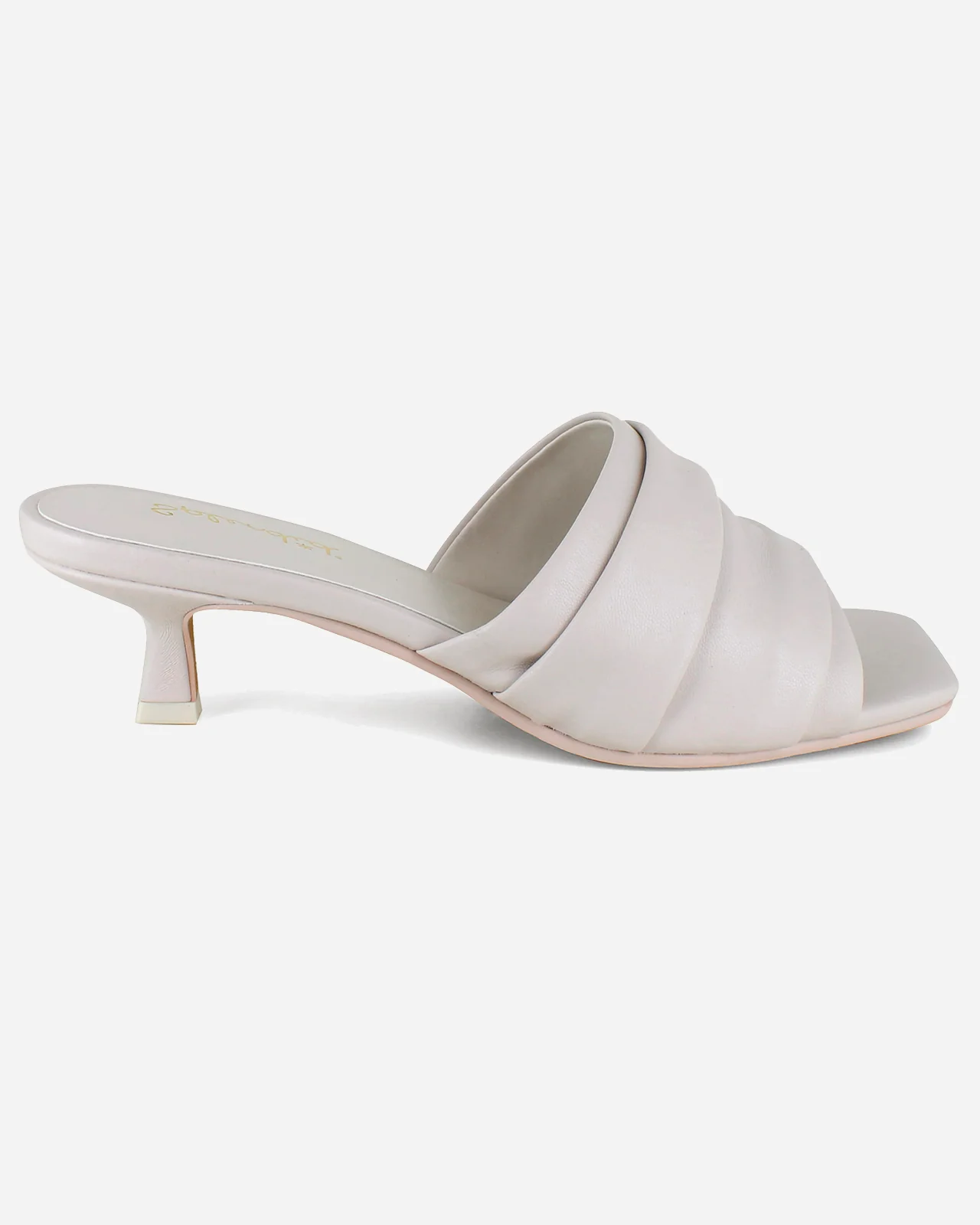 Harvey Kitten Heel in White Sand - Image 2