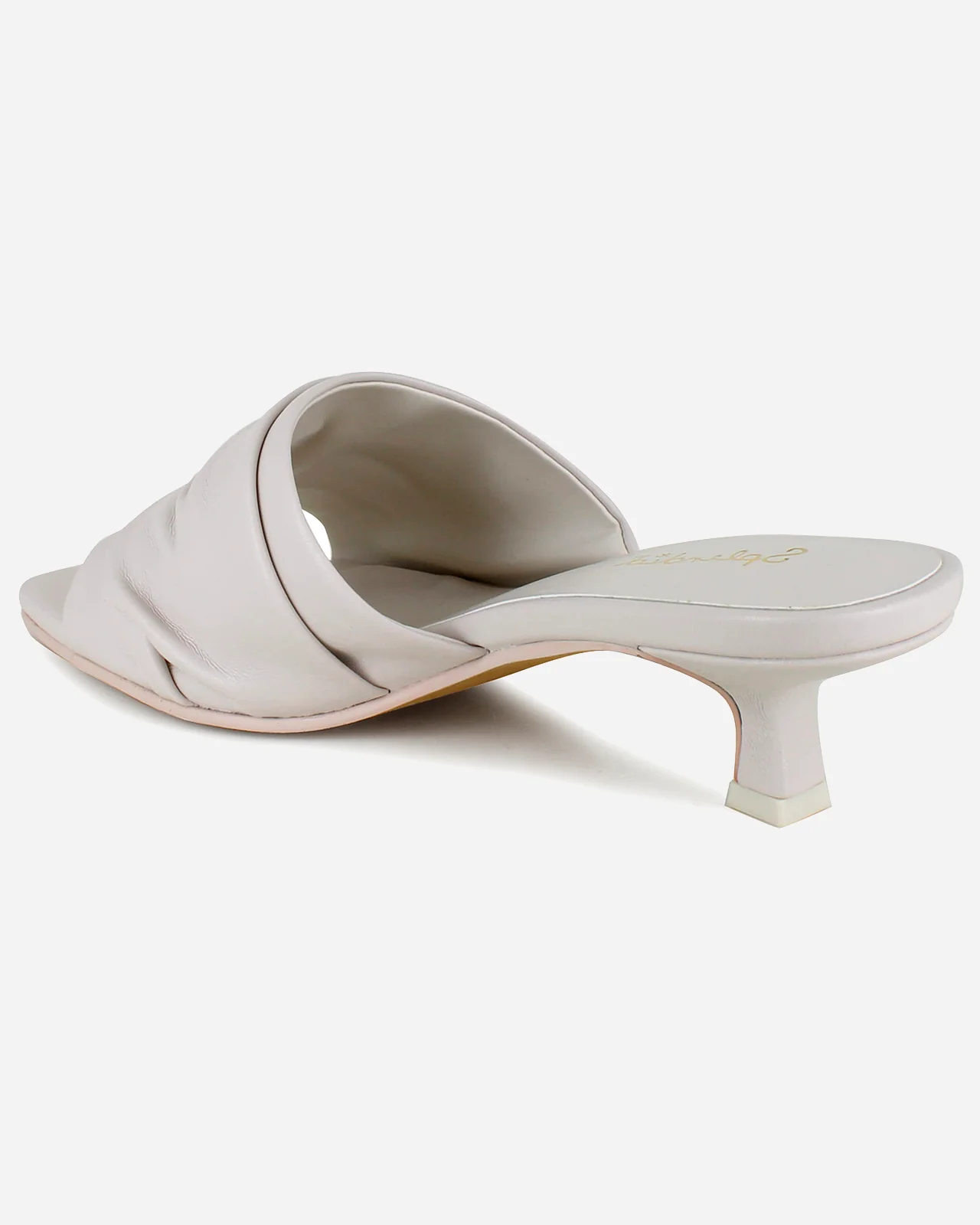 Harvey Kitten Heel in White Sand - Image 4