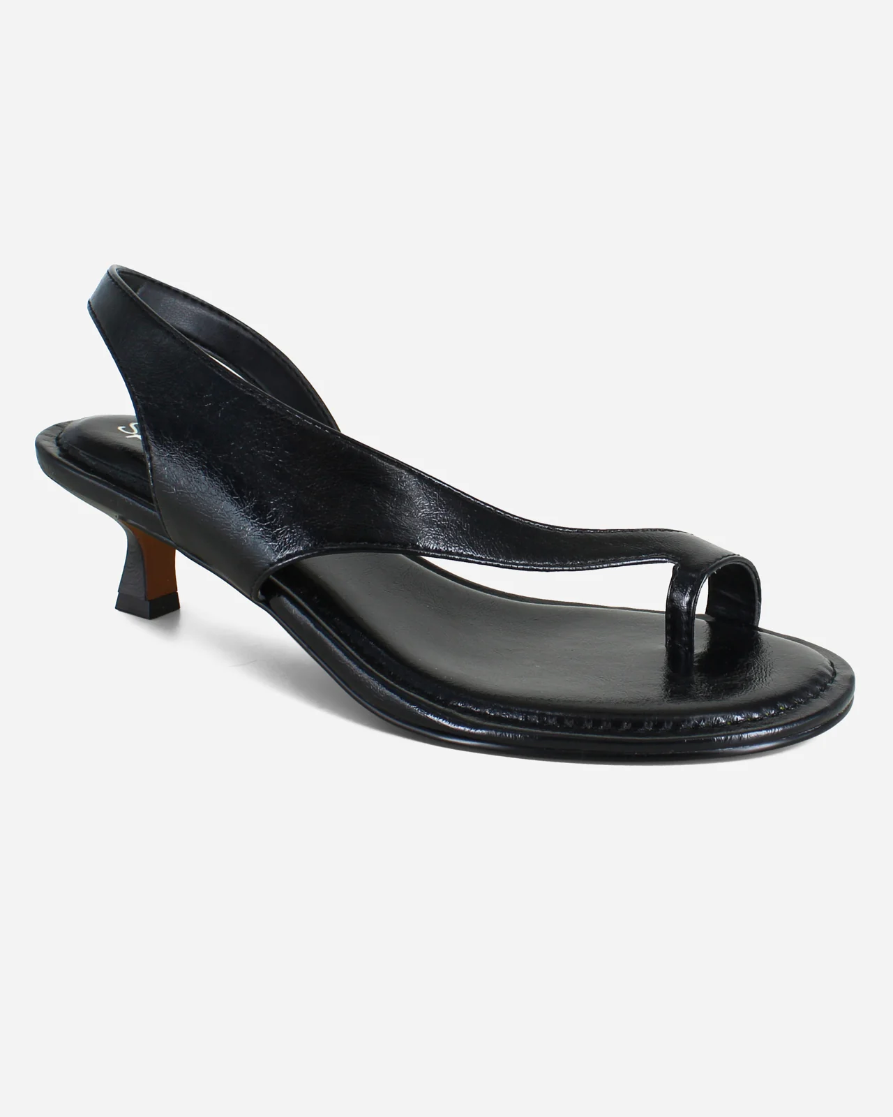 Helen Leather Kitten Heel in Black