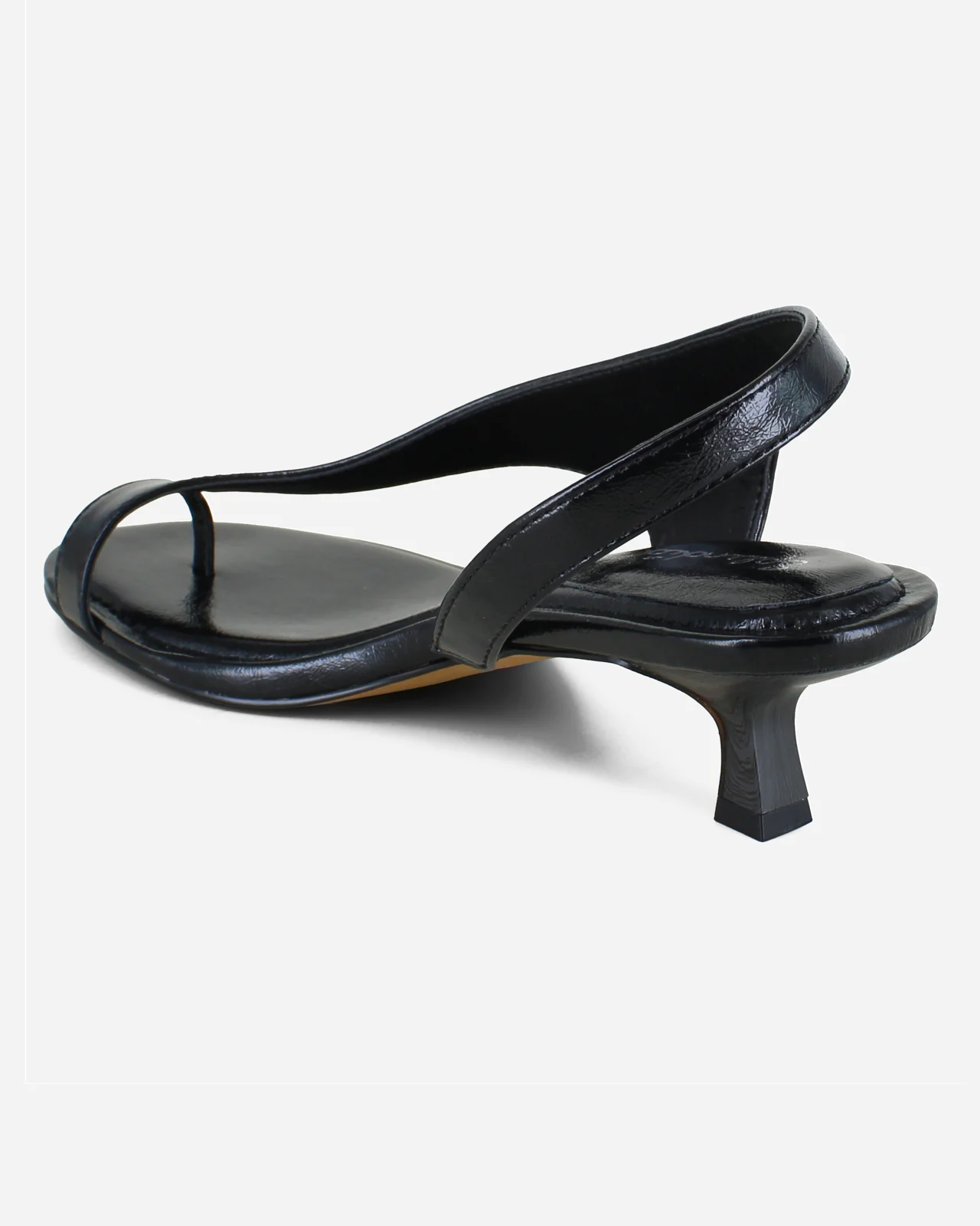 Helen Leather Kitten Heel in Black - Image 4