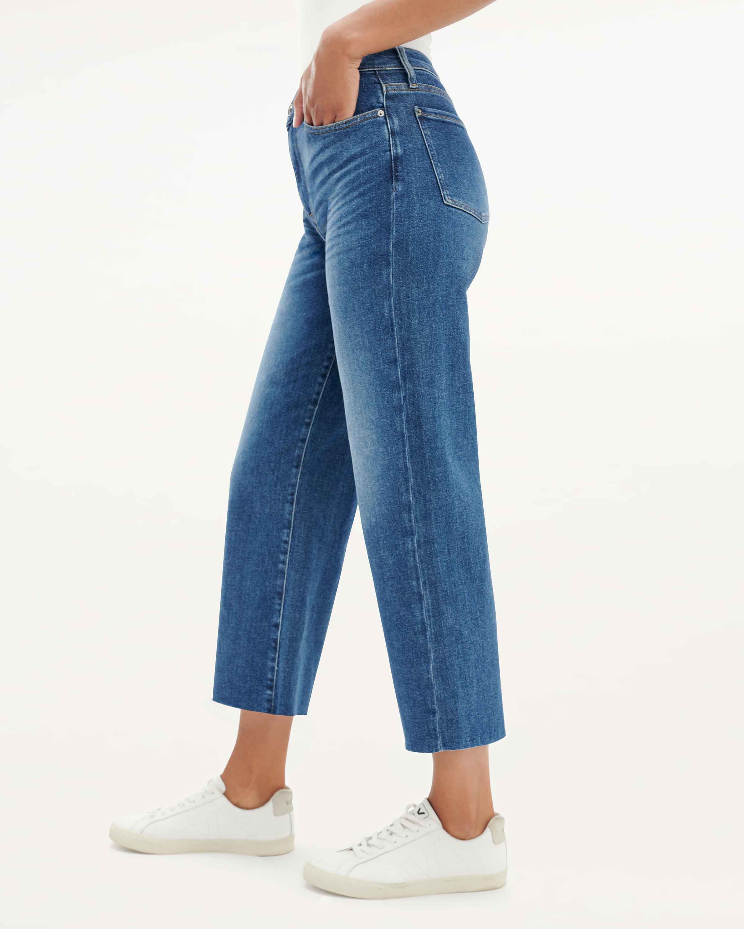 High Waist Crop Wide Leg Jeans - Image 2