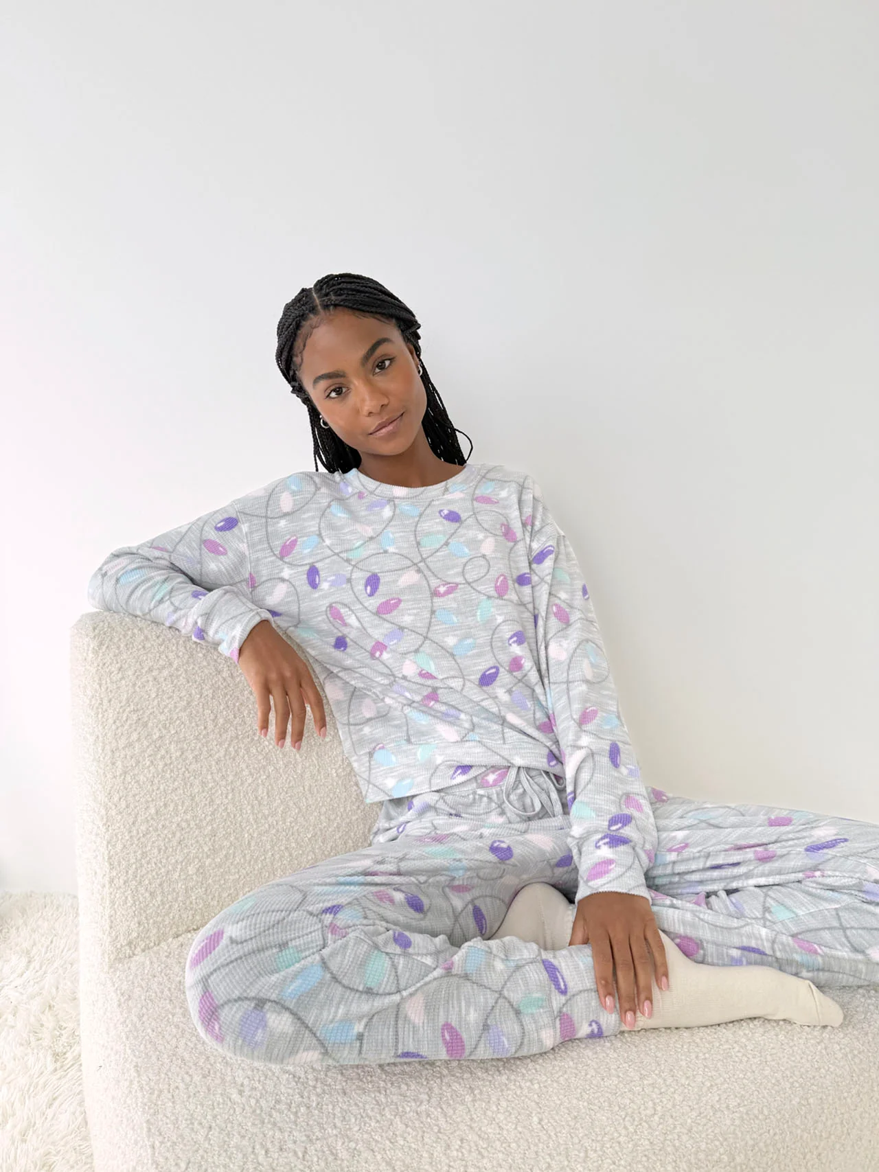 Holiday Lights Marna Waffle PJ Set - Image 2