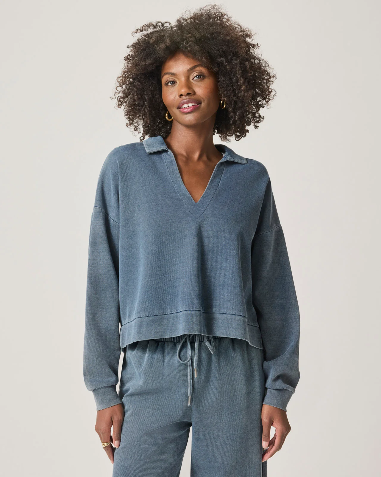 Indigo Lounge Polo Sweatshirt