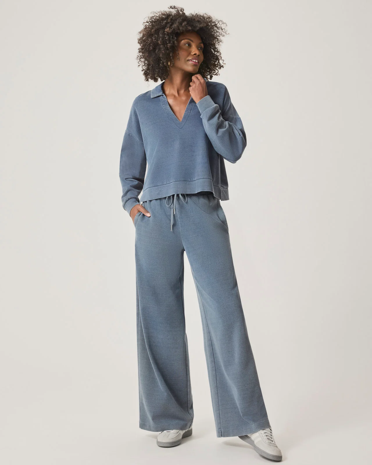 Indigo Lounge Polo Sweatshirt - Image 3