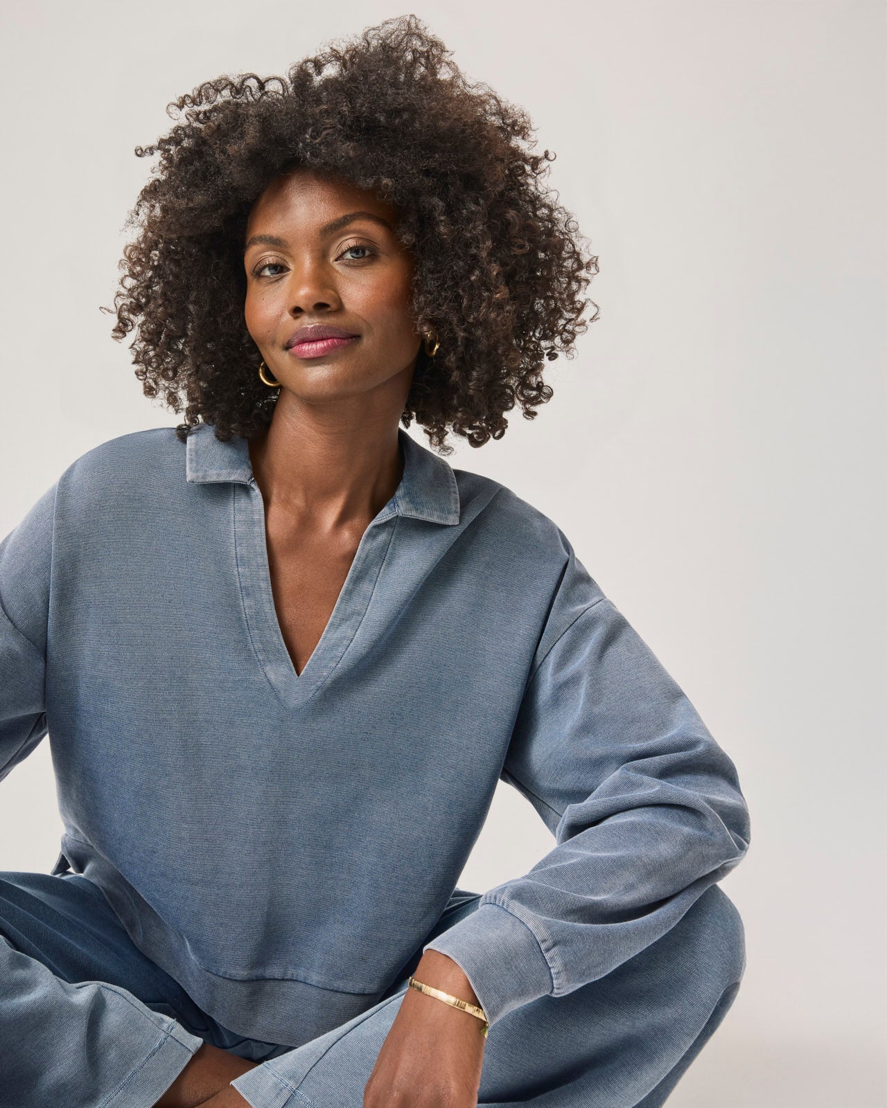 Indigo Lounge Polo Sweatshirt - Image 4