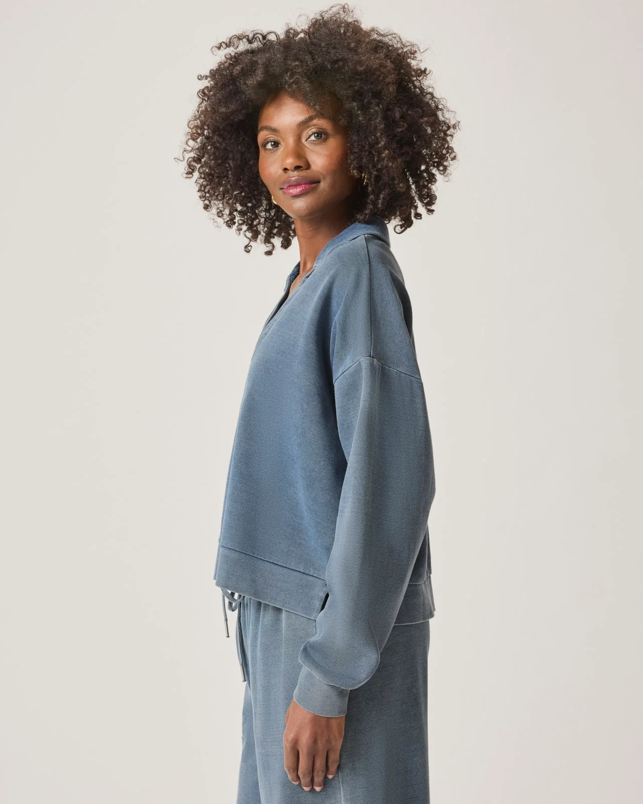 Indigo Lounge Polo Sweatshirt - Image 5