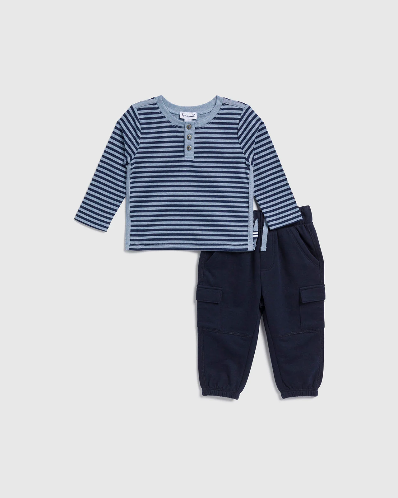 Infant Boy Curious Stripe Henley Set