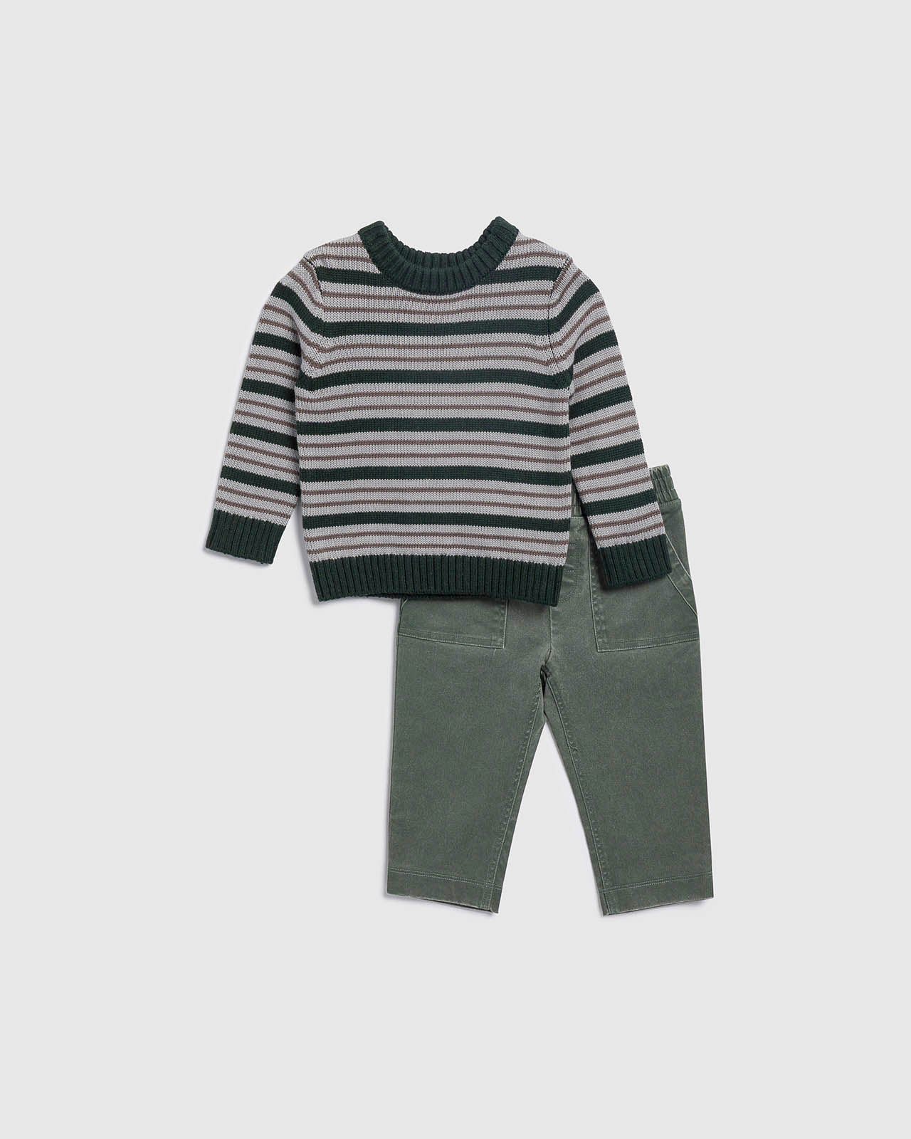 Infant Boy Forest Fun Stripe Sweater Set