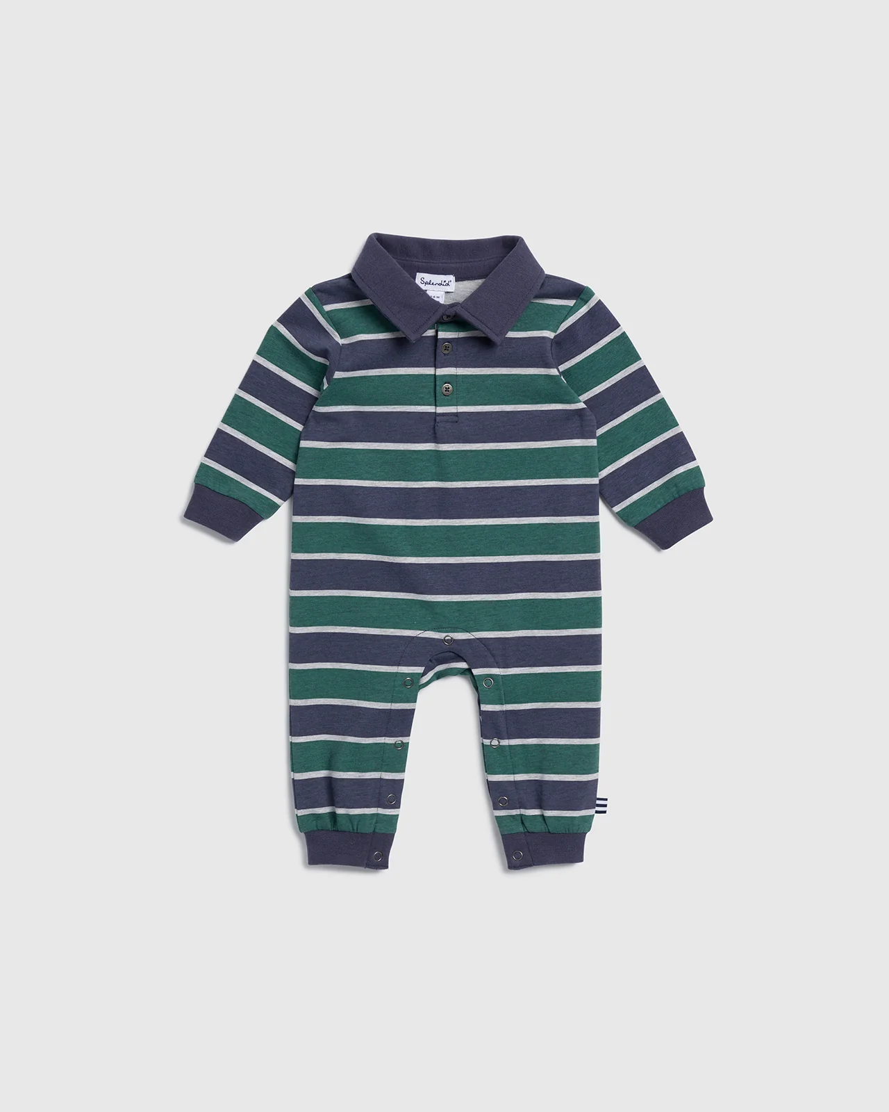 Infant Boy Preppy Stripe Polo Onesie