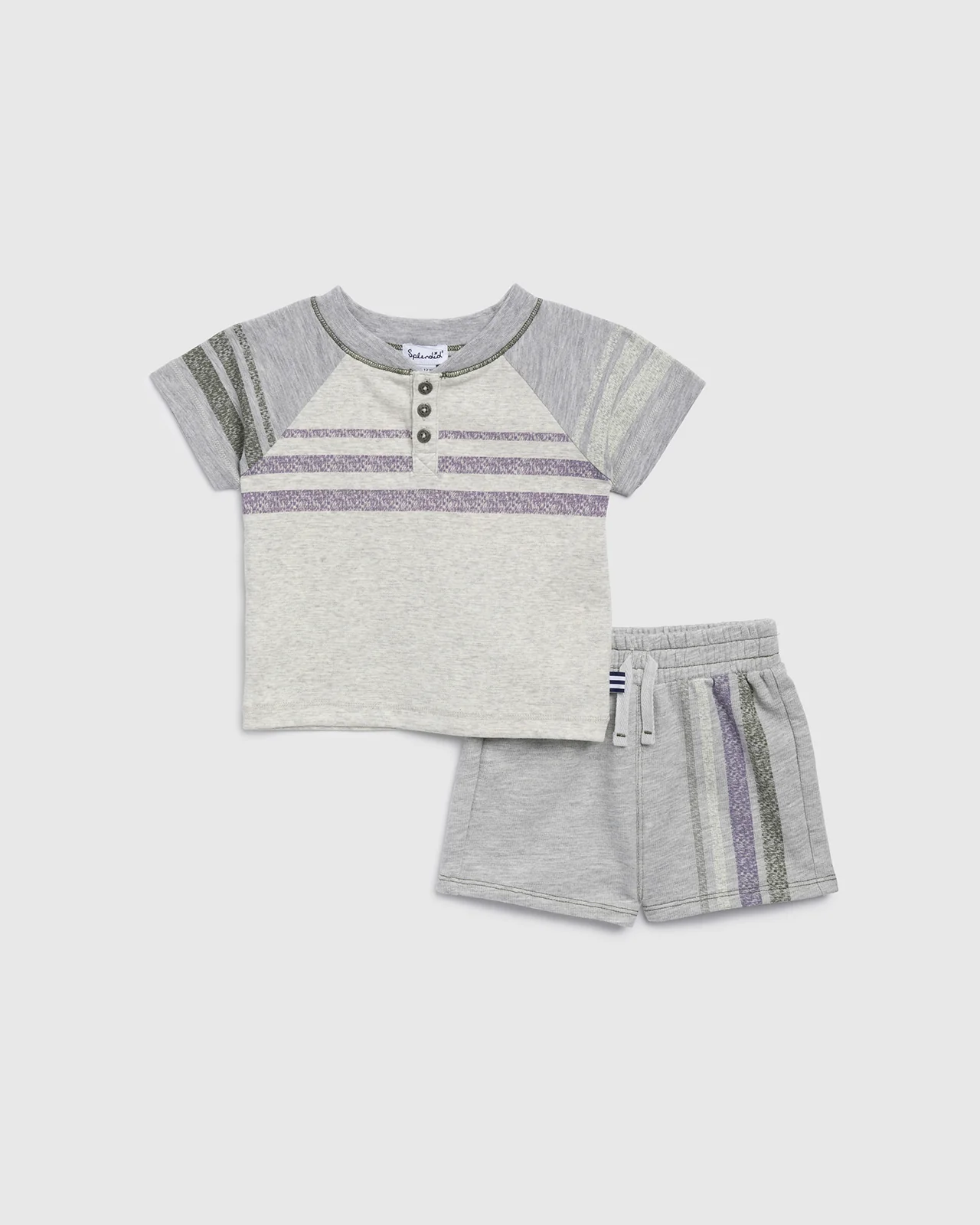 Infant Boy Striped Henley Set