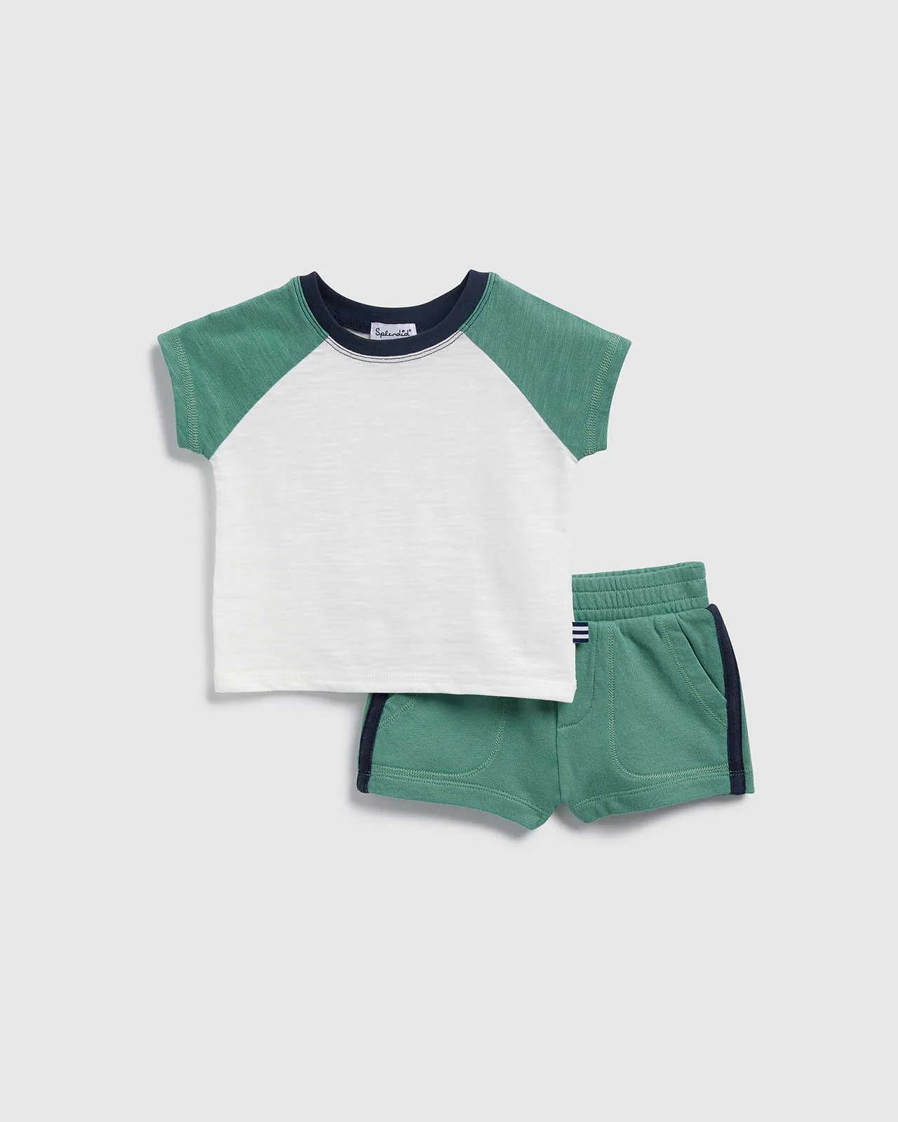 Infant Boy Two Tone Short Sleeve Tee Set